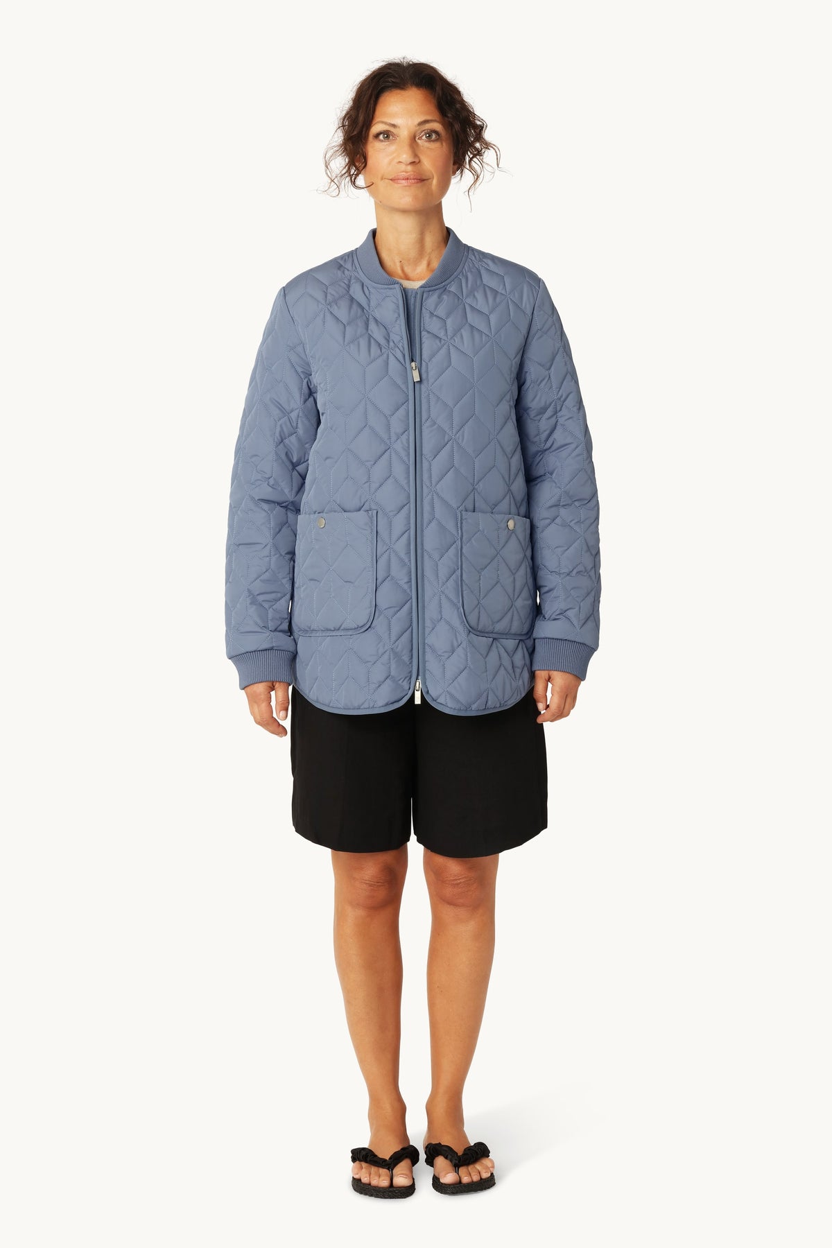 Quiltet Jakke - Grey Blue