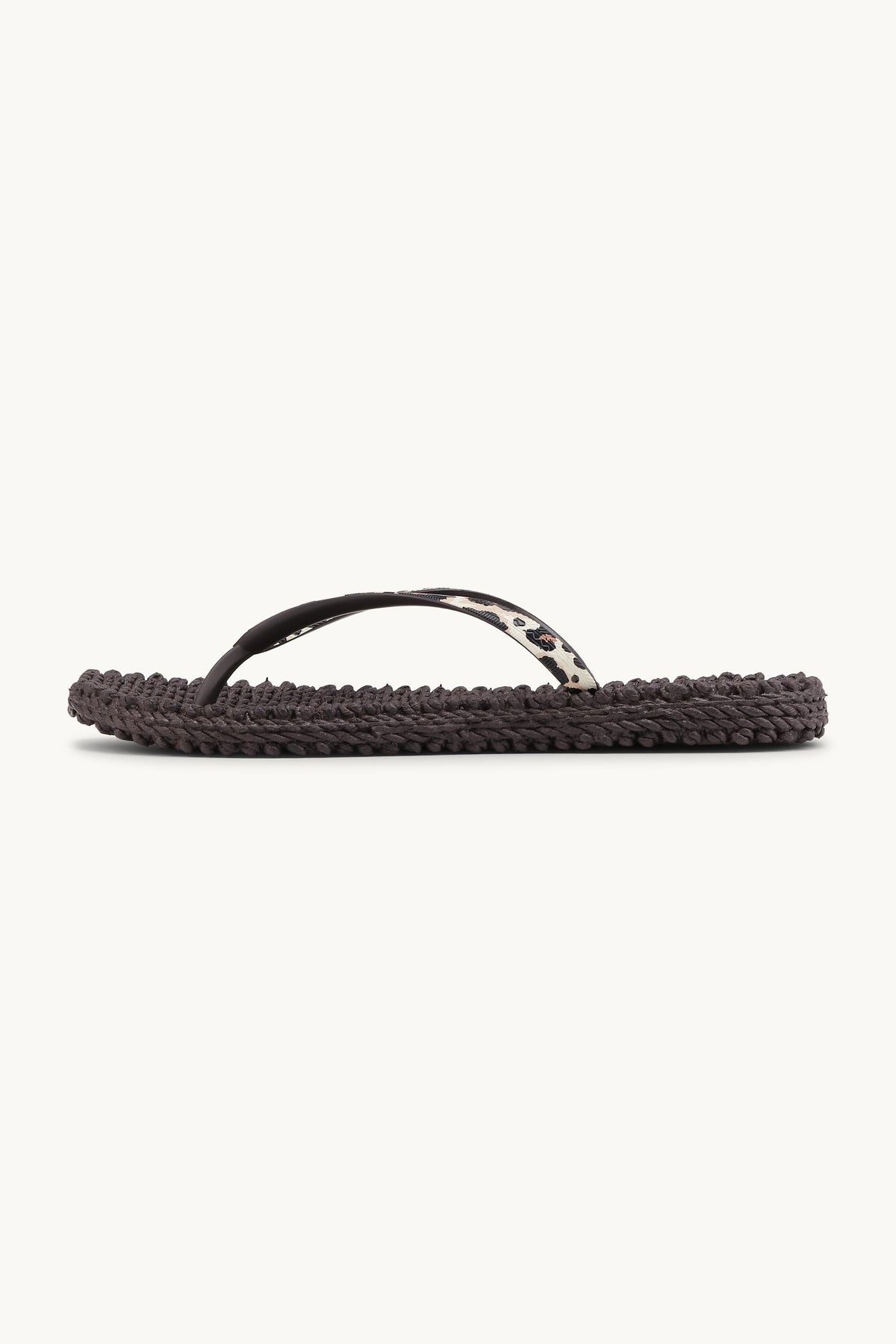 Flip Flops With Print - Brown Panthera Print