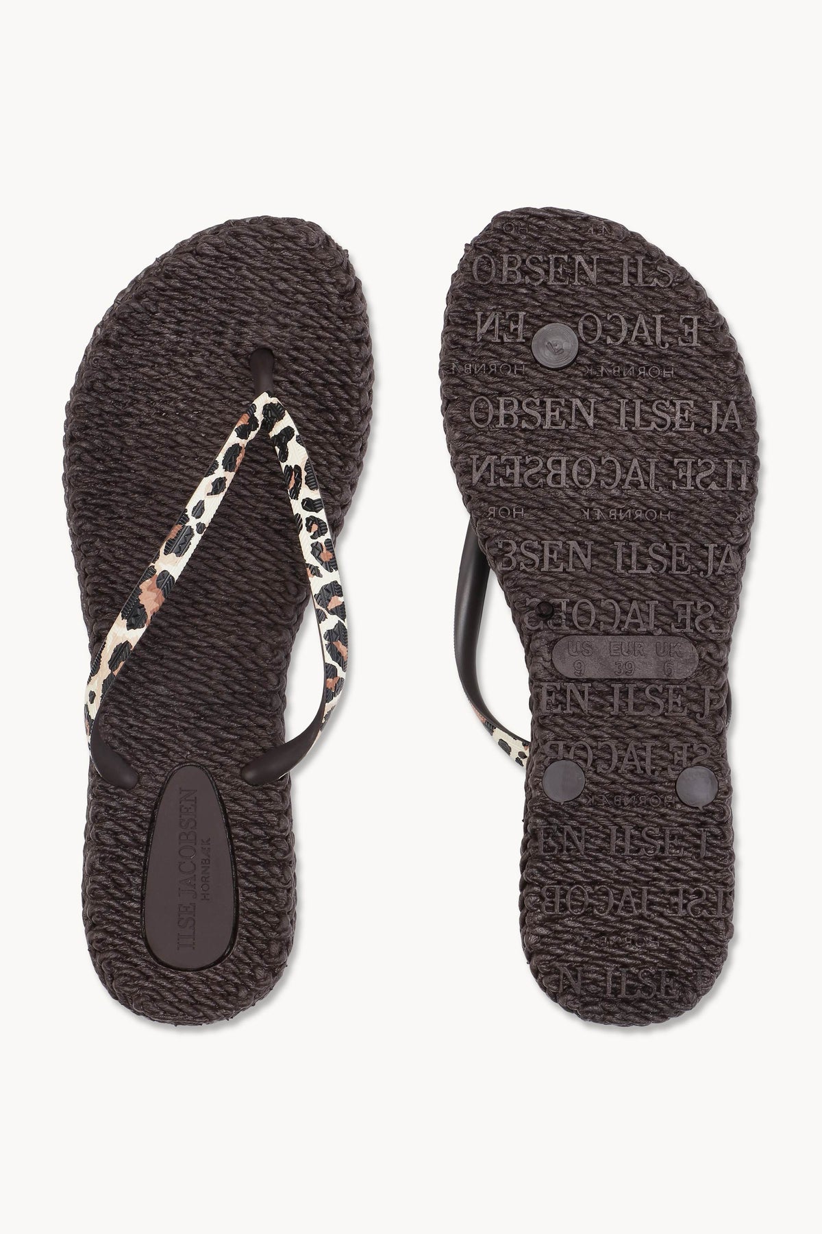 Flip Flops With Print - Brown Panthera Print