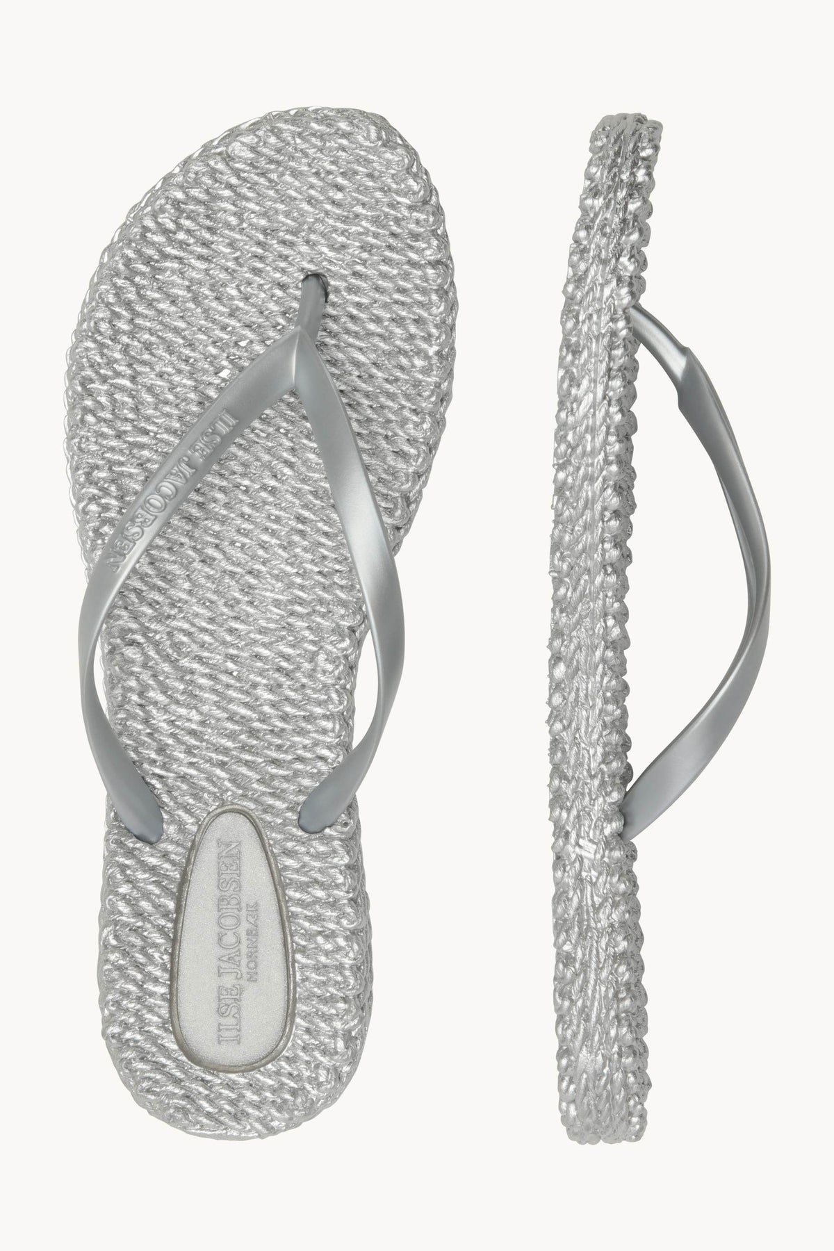 Flip Flops With Logo - Silver