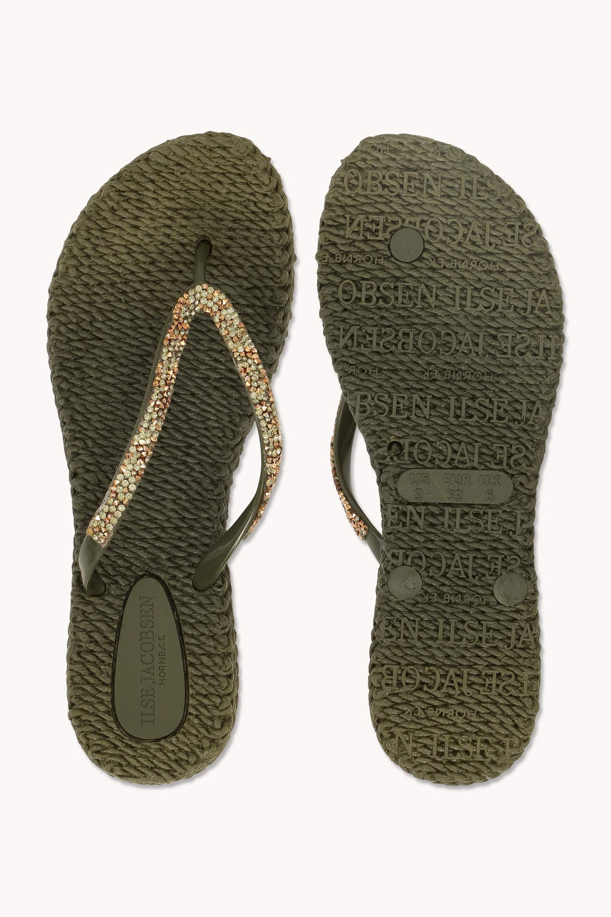 Flip Flops with Rhinestones - Army