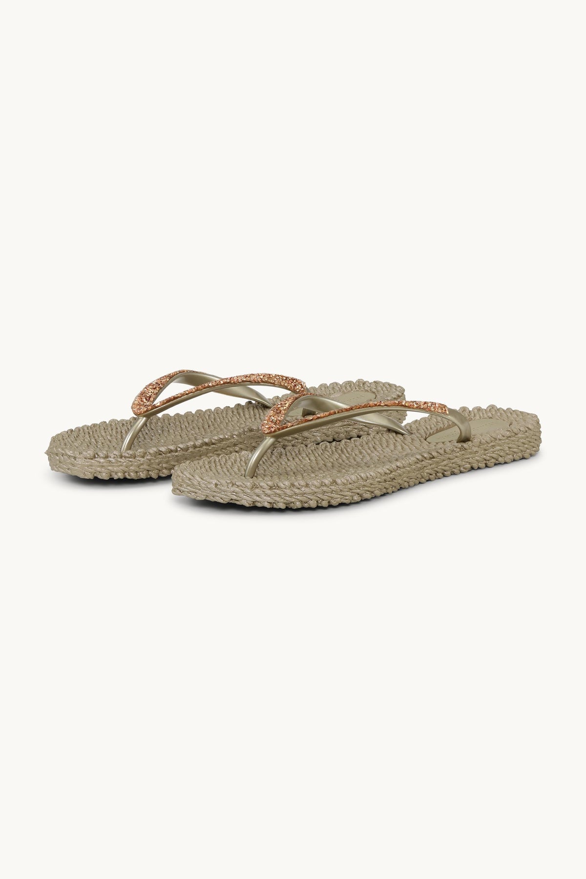 Flip Flops with Rhinestones - Platin