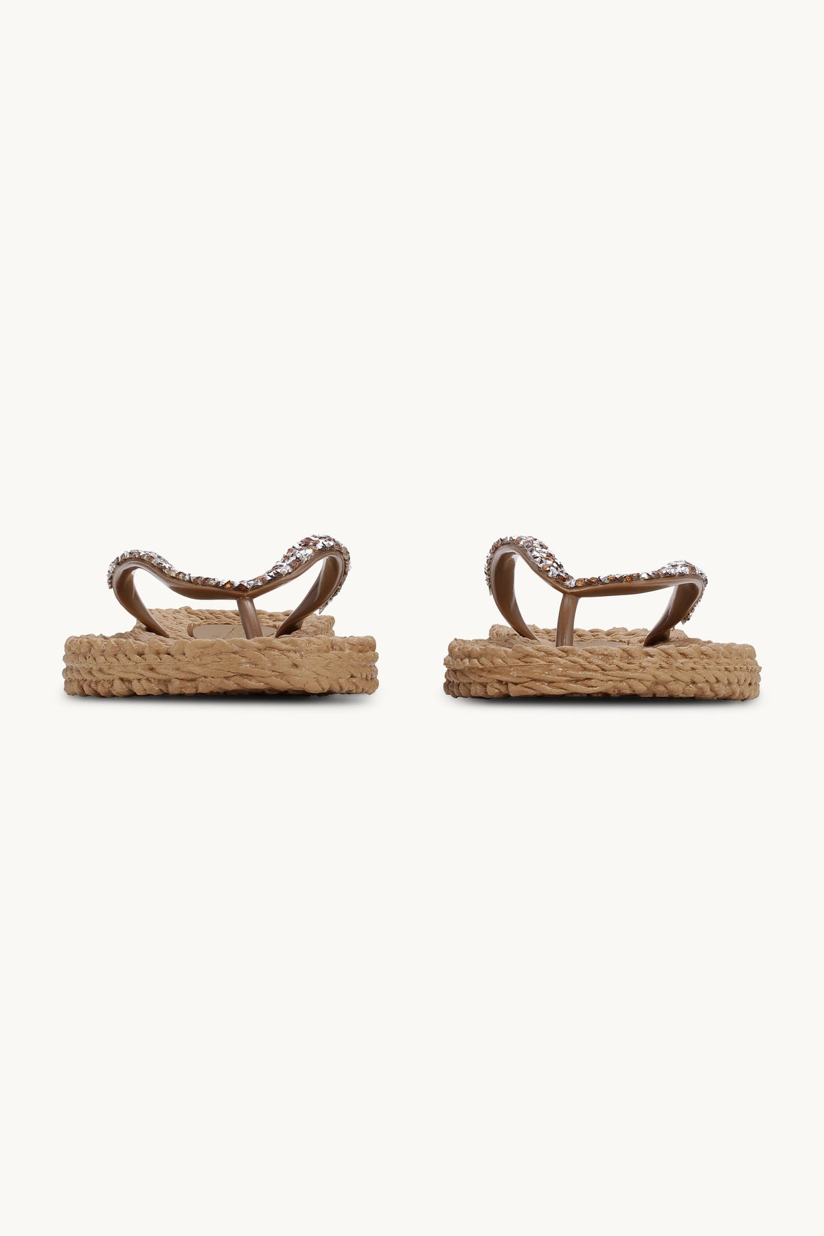 Flip Flops With Rhinestones - Mocca
