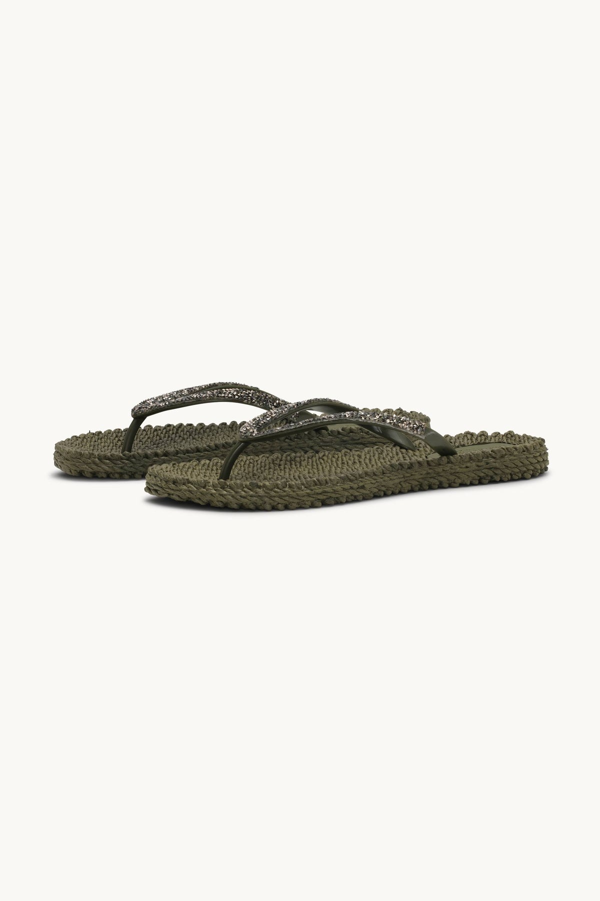 Flip Flops With Rhinestones - Army