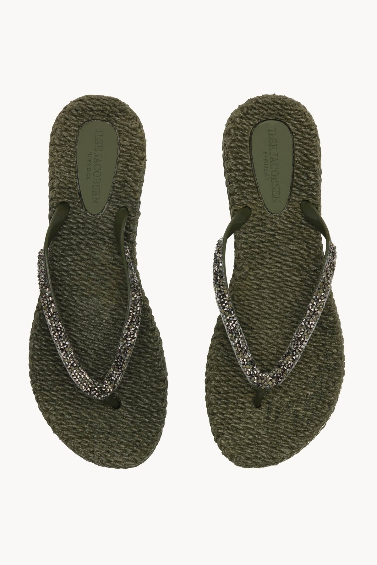 Flip Flops With Rhinestones - Army