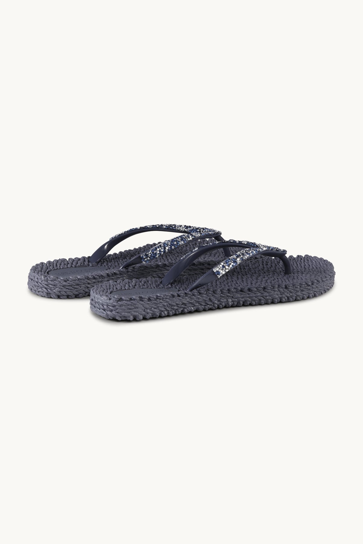 Flip Flops With Rhinestones - Ombre Blue