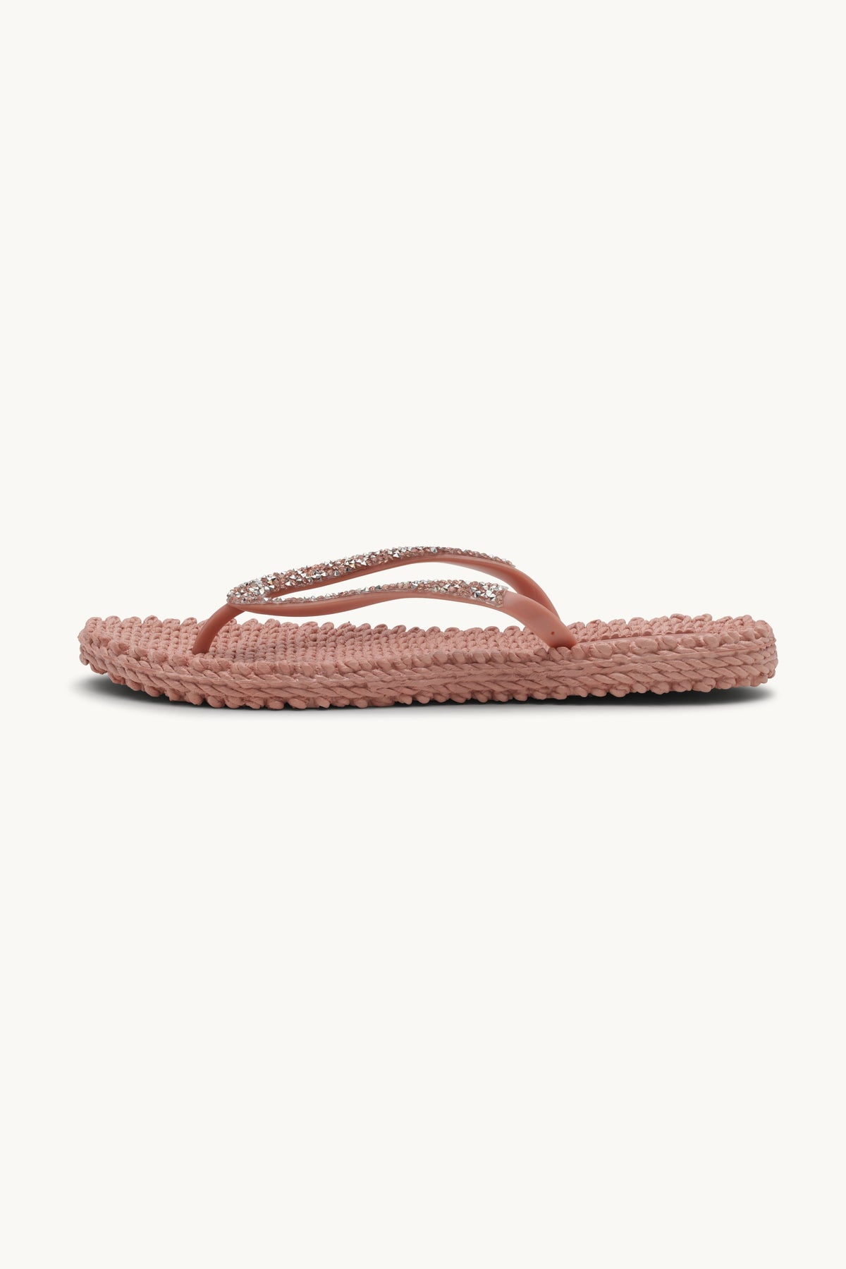 Flip Flops With Rhinestones - Misty Rose