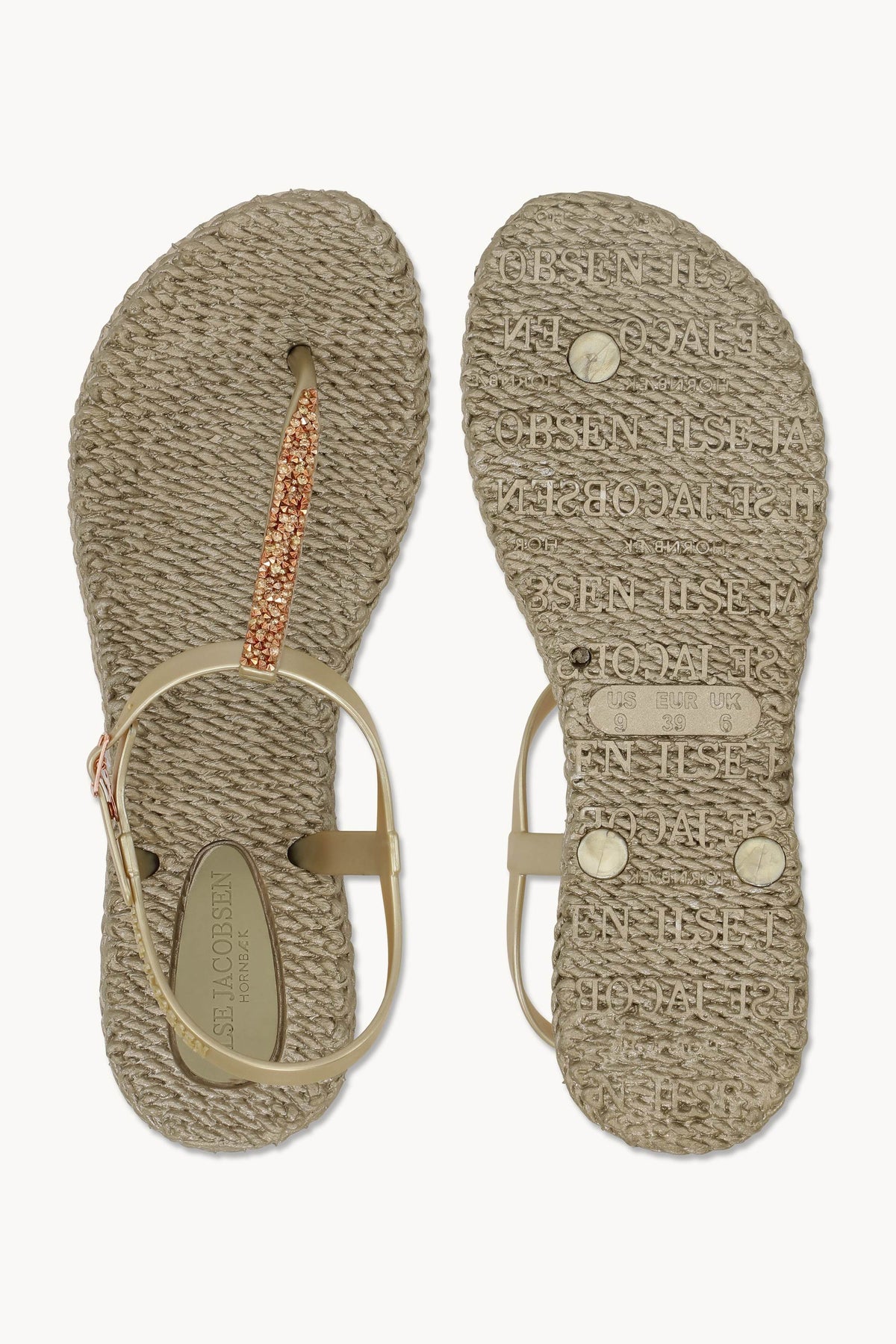 Flip Flops with Rhinestones - Platin