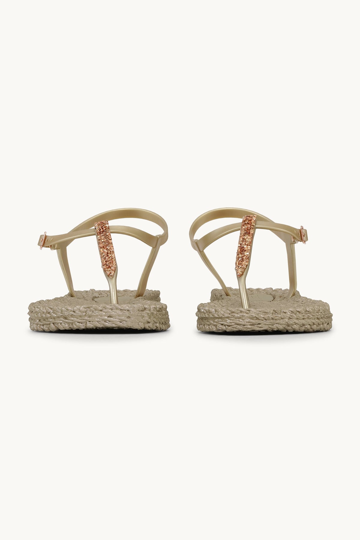 Flip Flops with Rhinestones - Platin