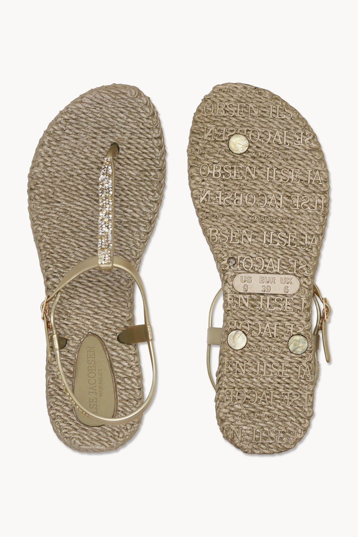 Flip Flops With Rhinestones - Platin