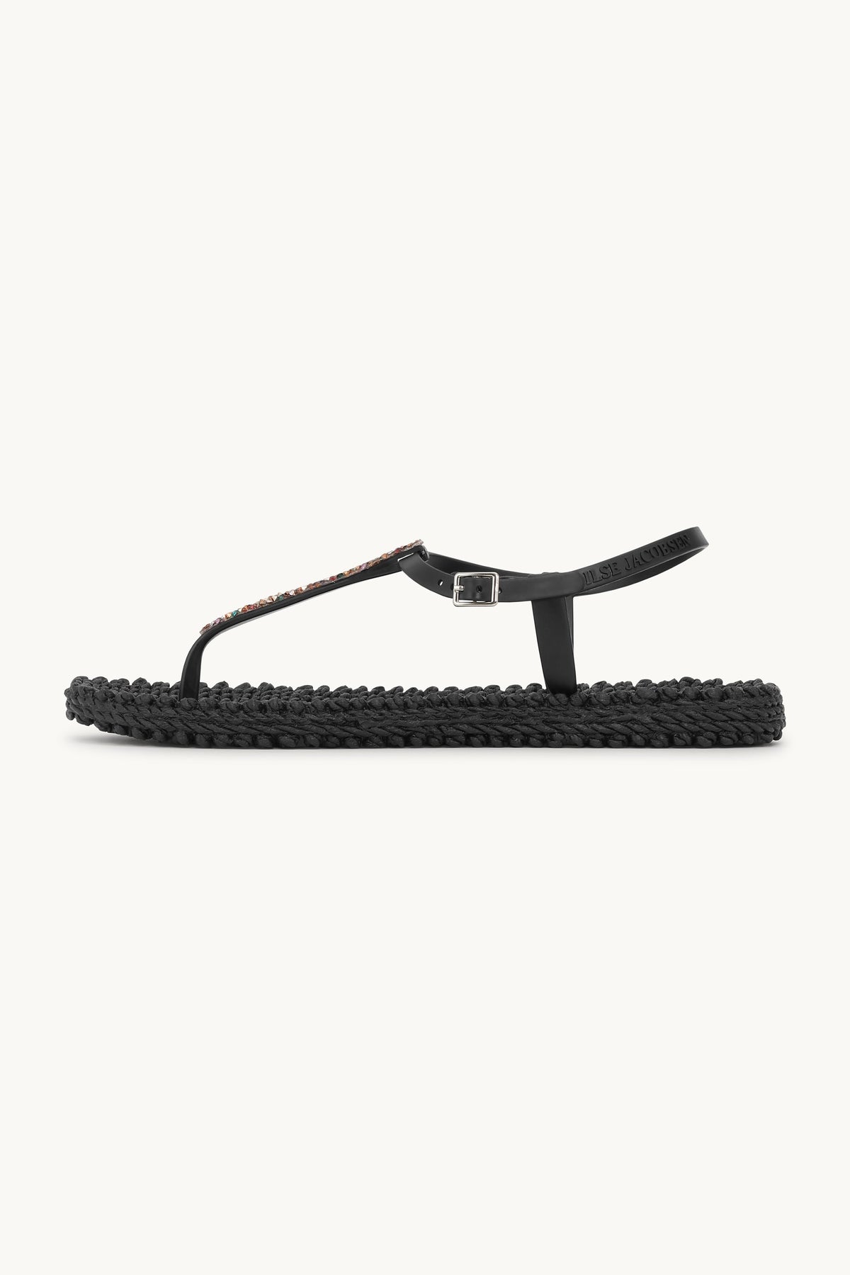Flip Flops with Rhinestones - Black
