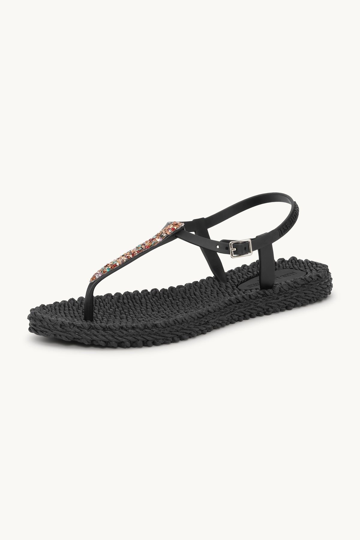 Flip Flops with Rhinestones - Black