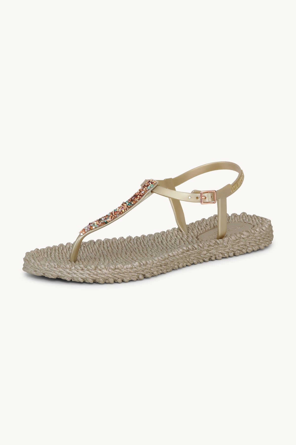 Flip Flops with Rhinestones - Platin