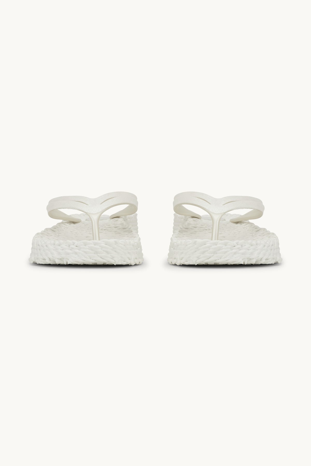 Platform Klipklapper Glitter - Creme