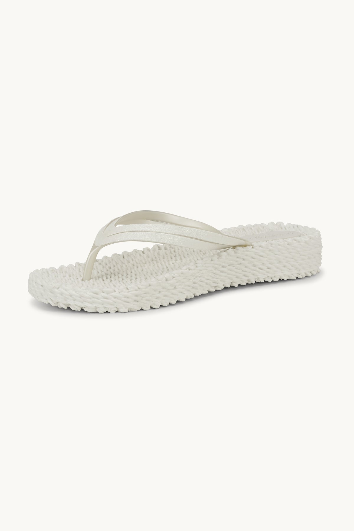 Platform Klipklapper Glitter - Creme