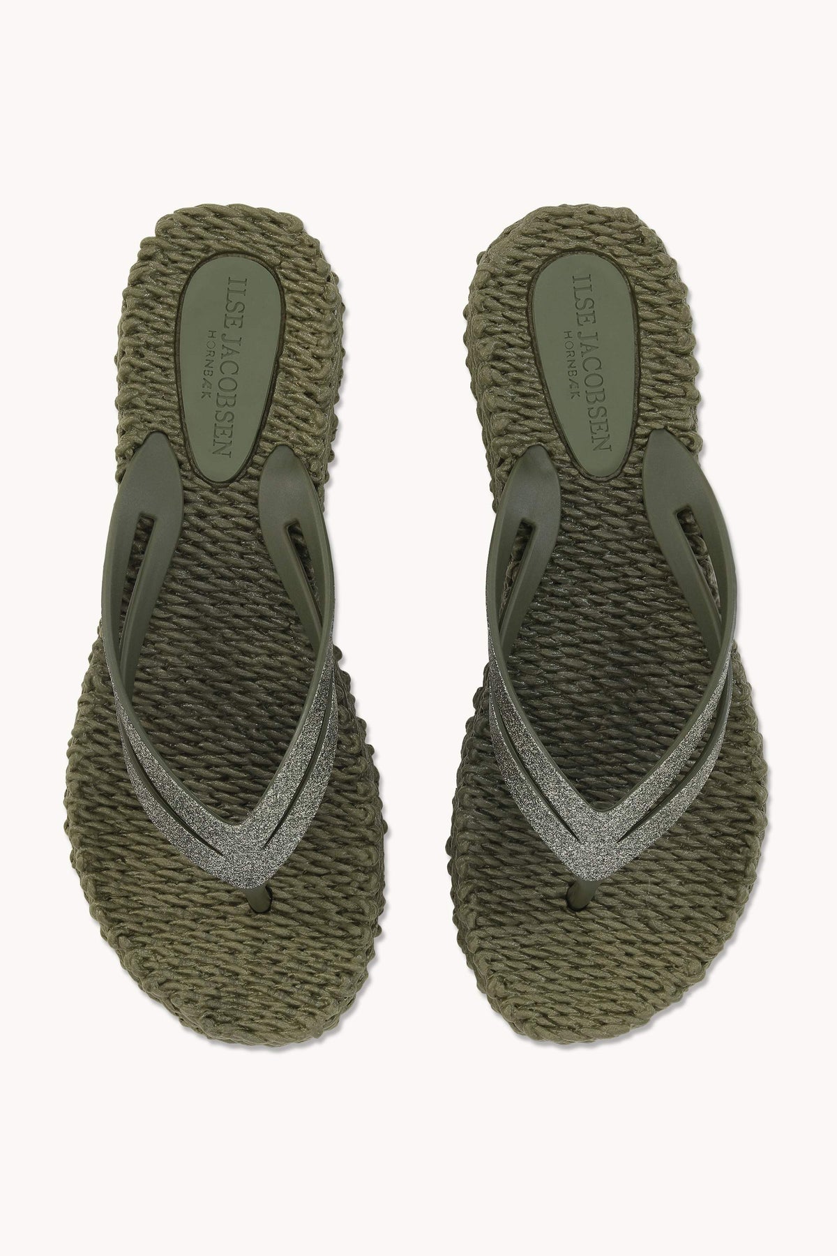 Platform Klipklapper Glitter - Army