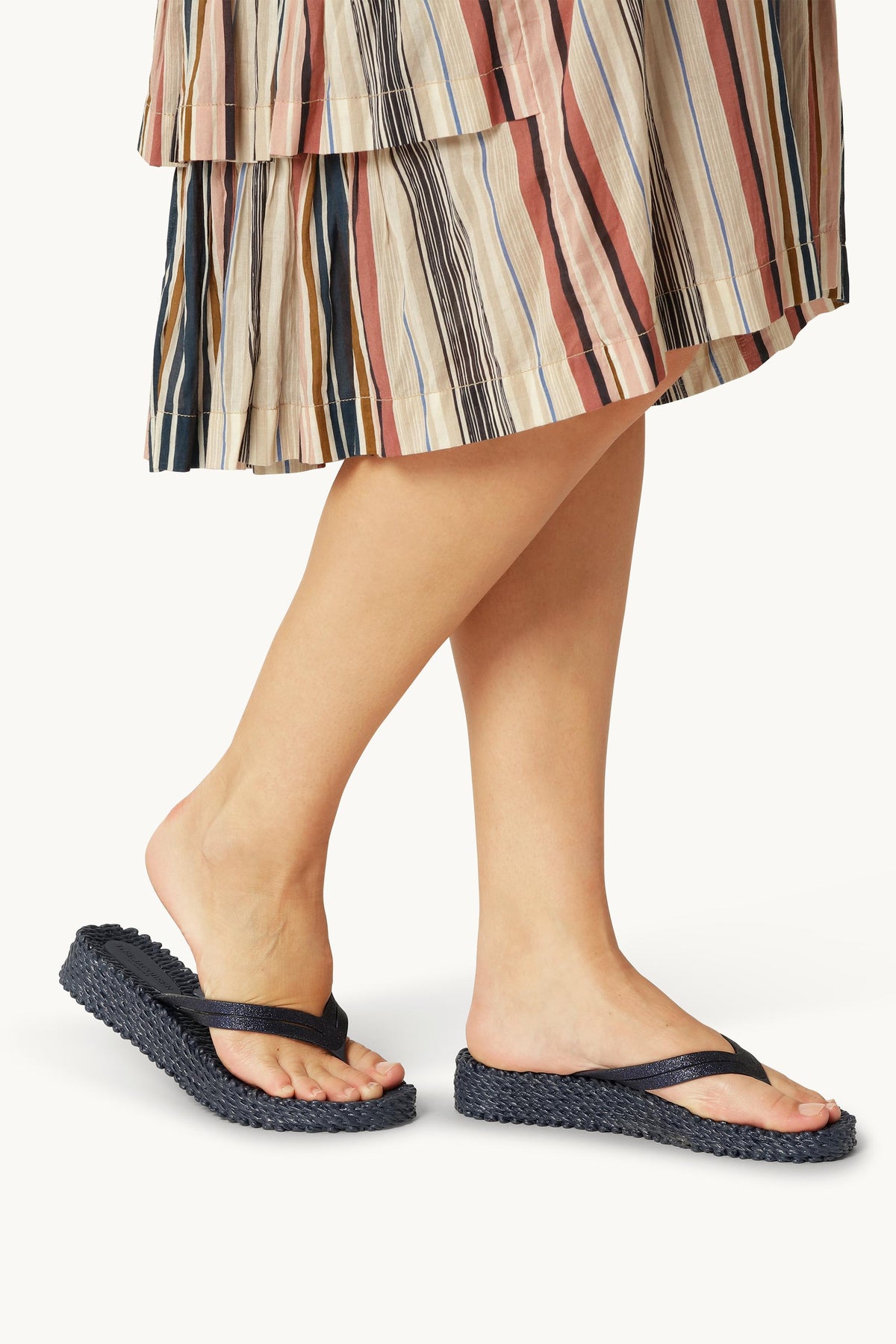 Platform Klipklapper Glitter - Indigo