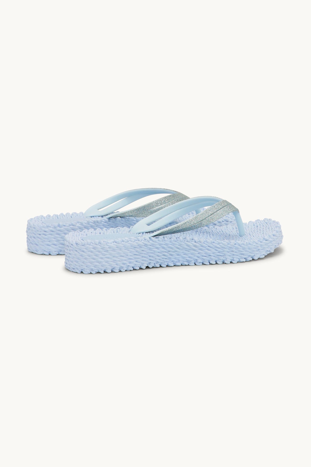Platform Klipklapper Glitter - Blue Bell
