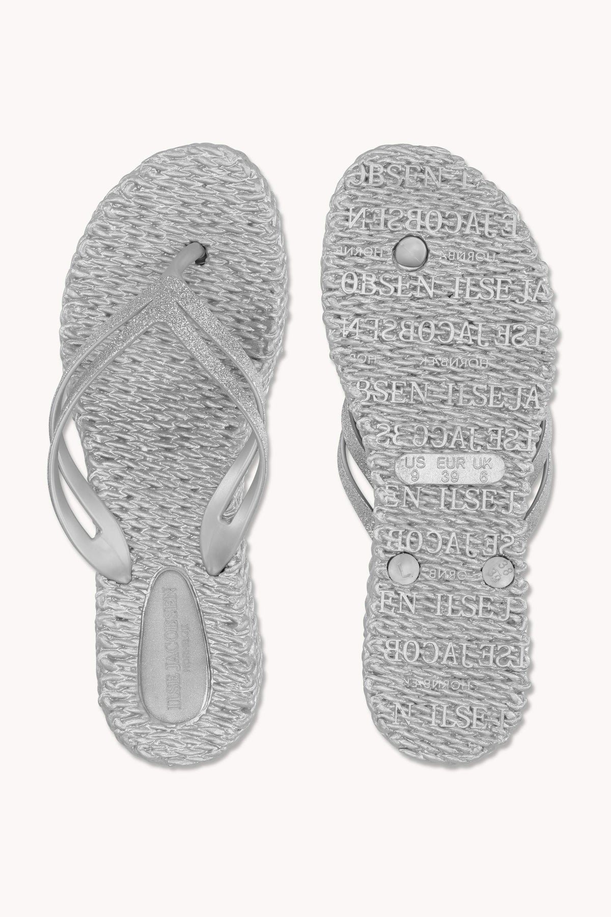 Platform Klipklapper Glitter - Silver