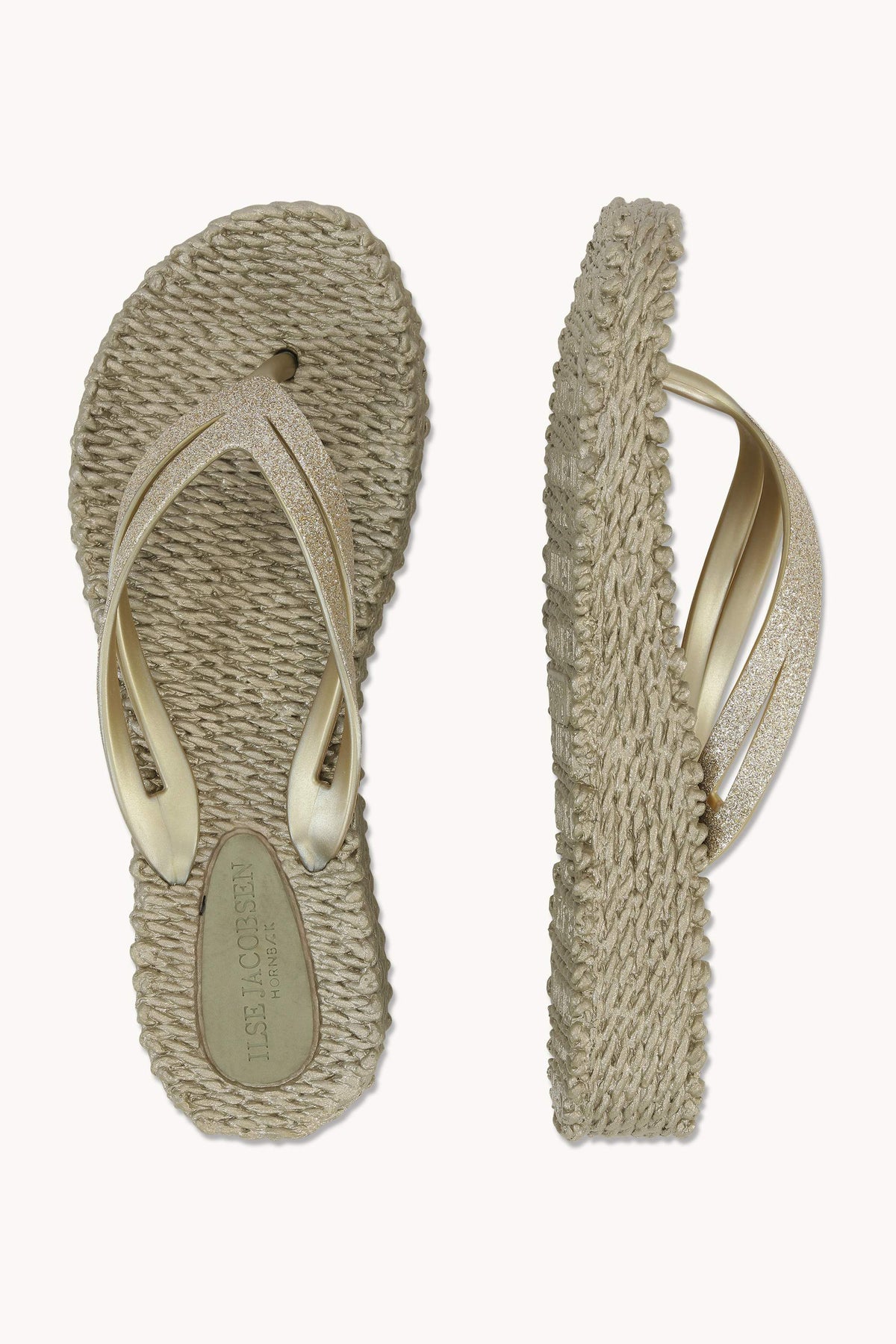Platform Klipklapper Glitter - Platin