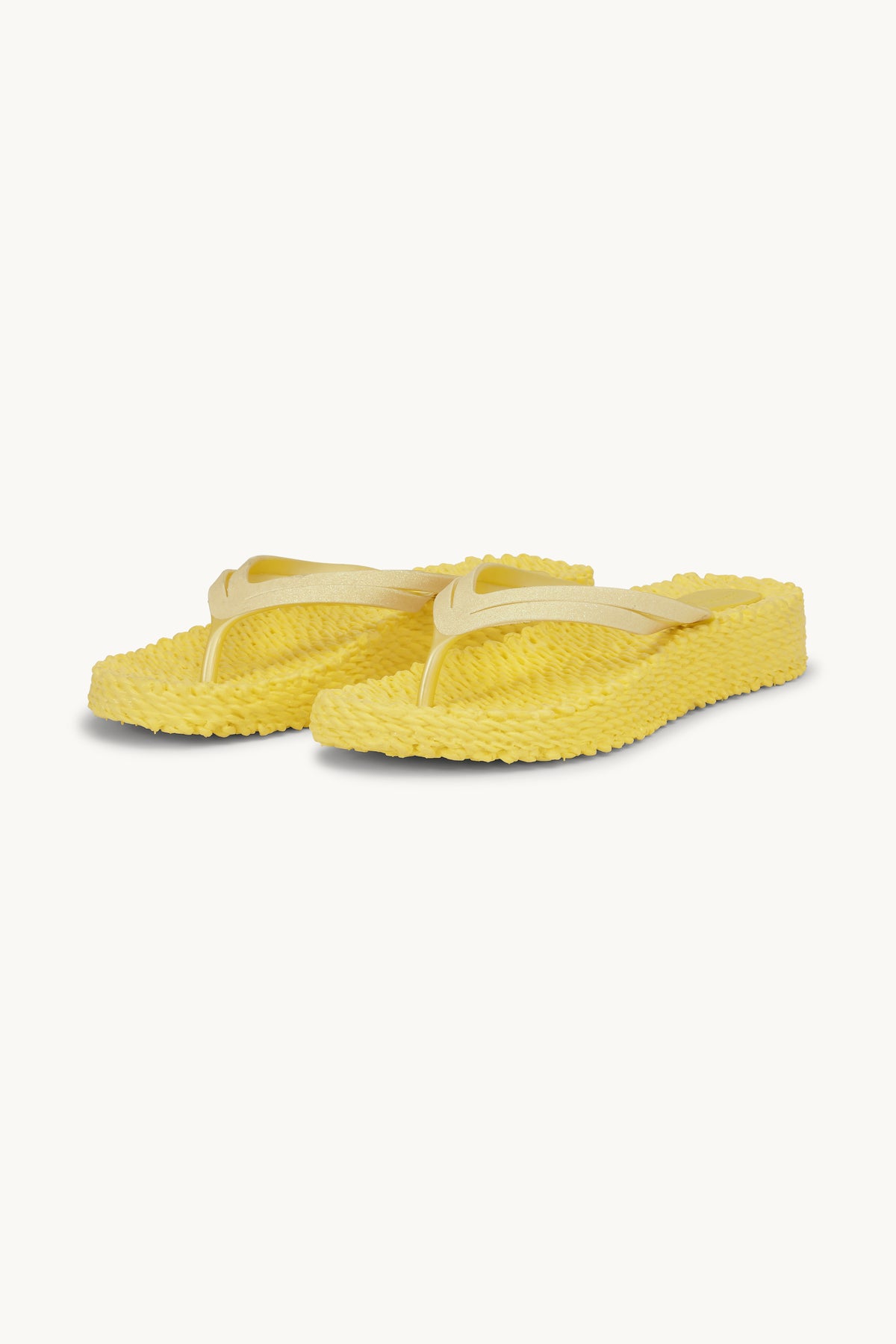 Platform Klipklapper Glitter - Pale Banana