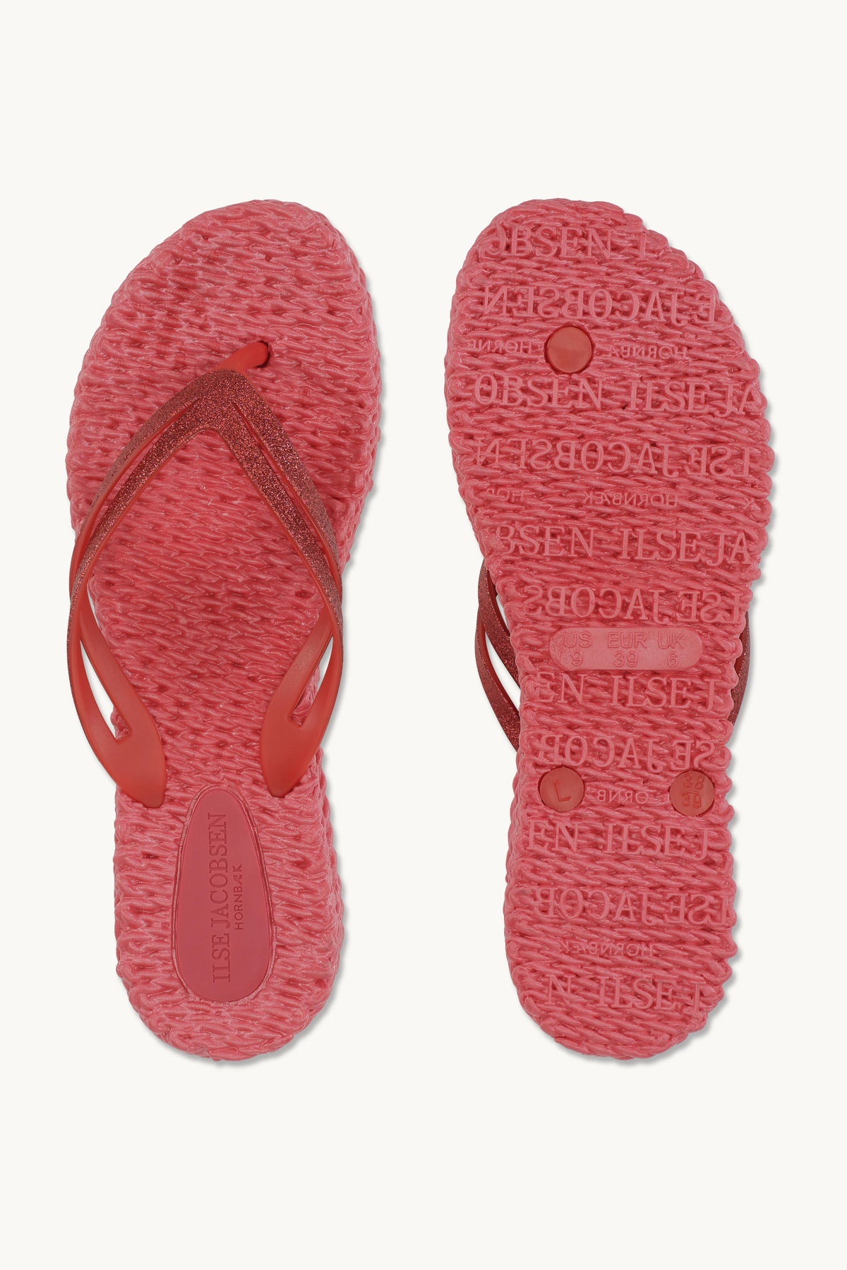 Platform Klipklapper Glitter - Raspberry