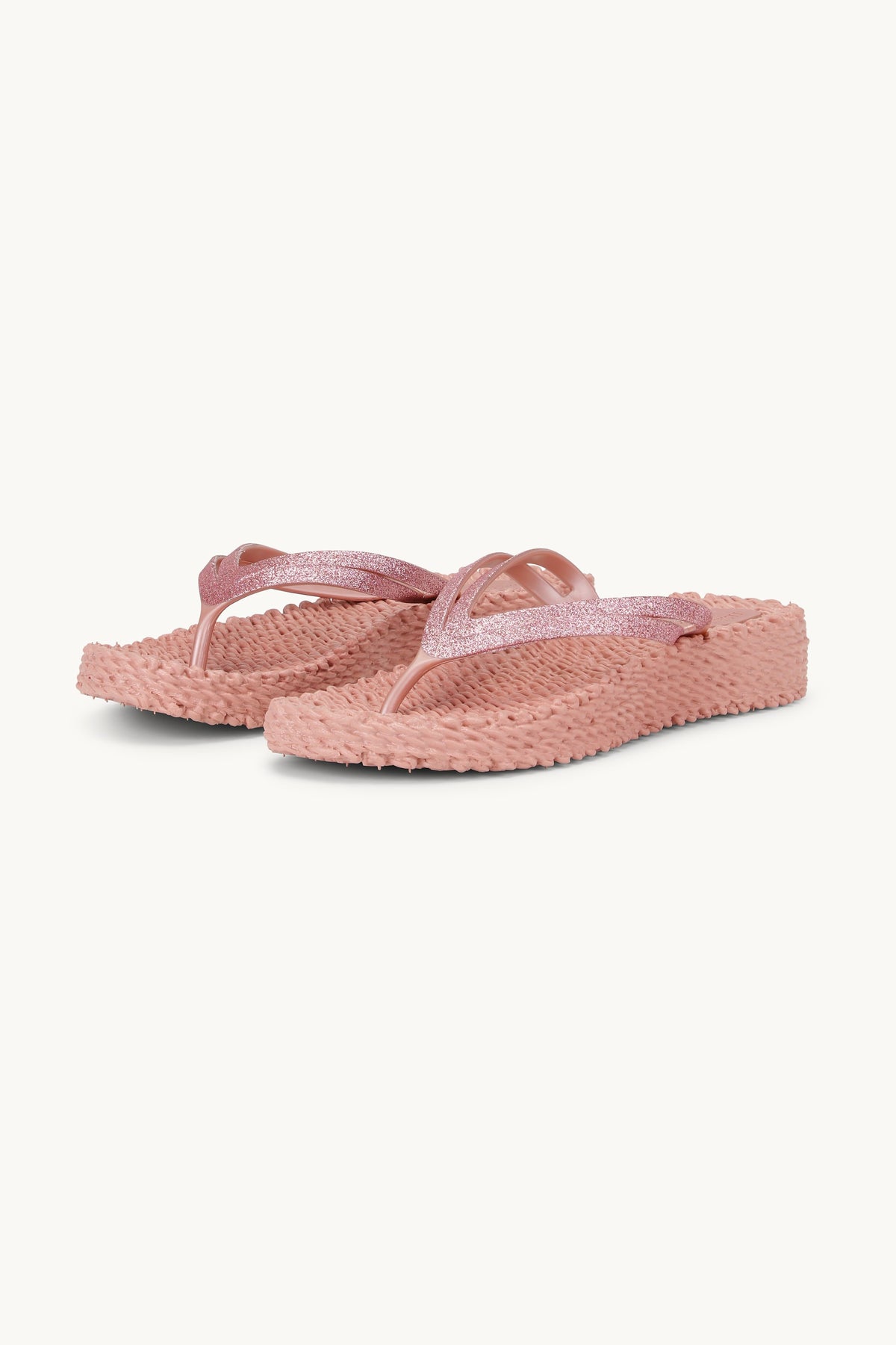 Platform Klipklapper Glitter - Misty Rose