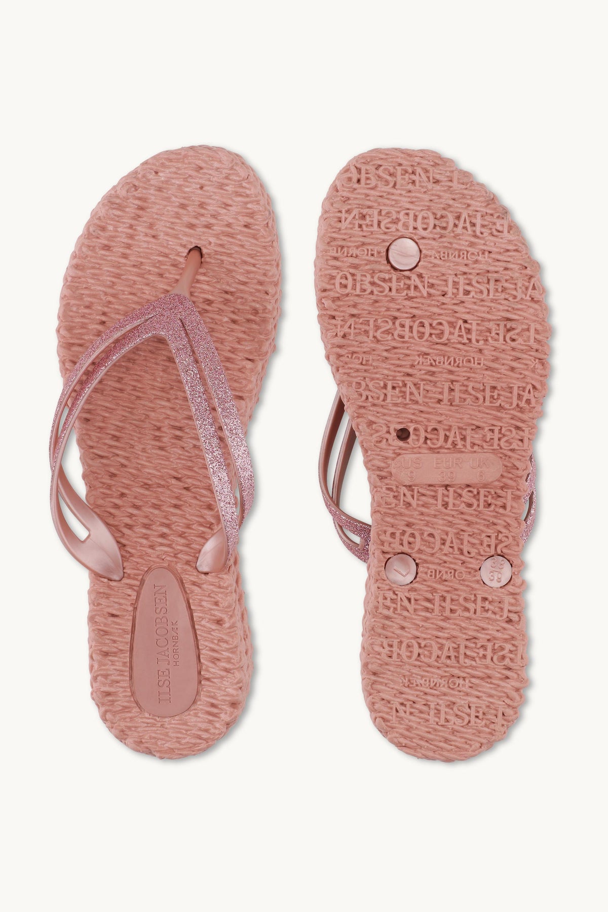 Platform Klipklapper Glitter - Misty Rose