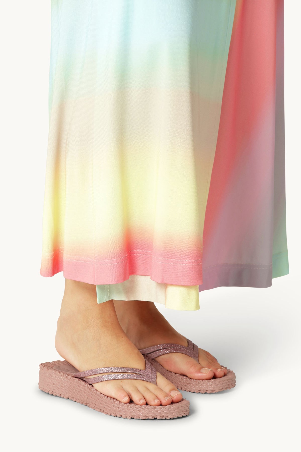 Platform Klipklapper Glitter - Misty Rose
