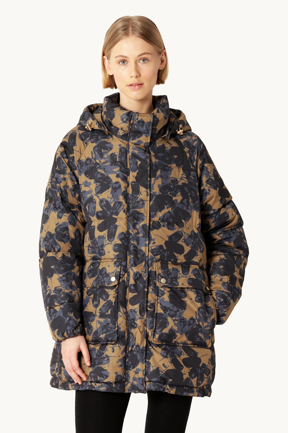 Oversized Padded Coat - Beige Butterfly