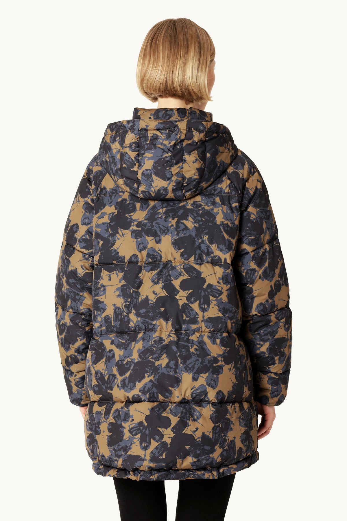 Oversized Padded Coat - Beige Butterfly