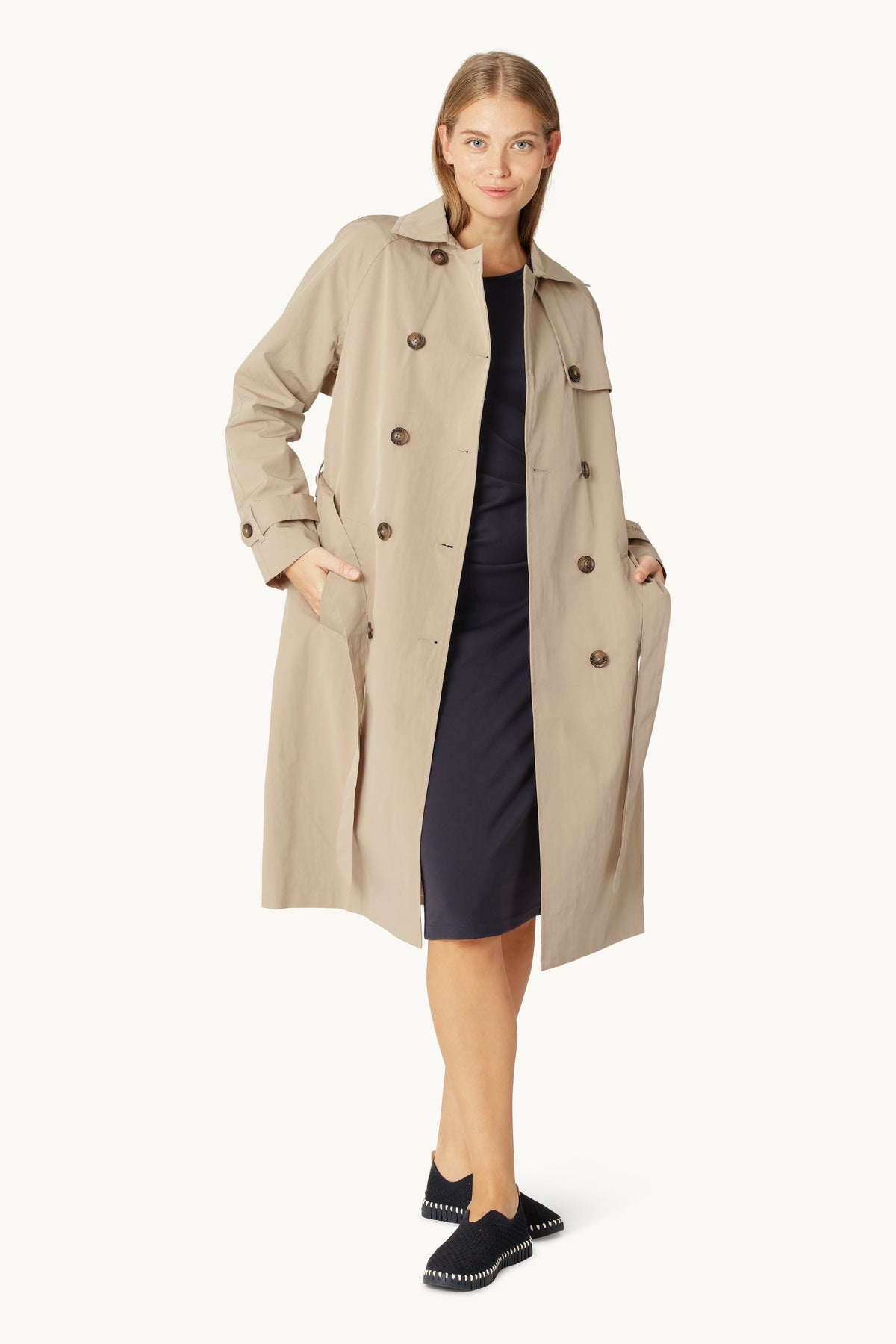 Teknisk Regnfrakke Trench - White Pepper