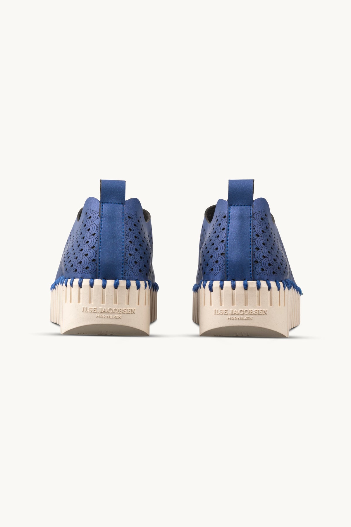 Tulip Slip-On Wedge - Blue Web Pearled Ivory