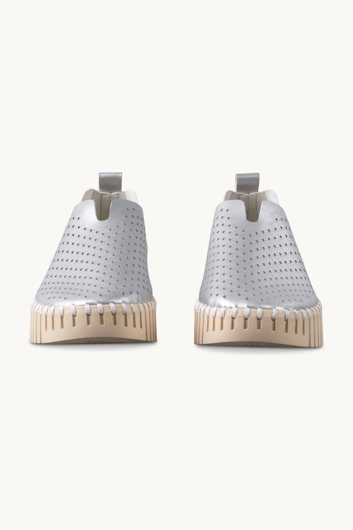 Tulip Slip-On Wedge - Silver Pearled Ivory