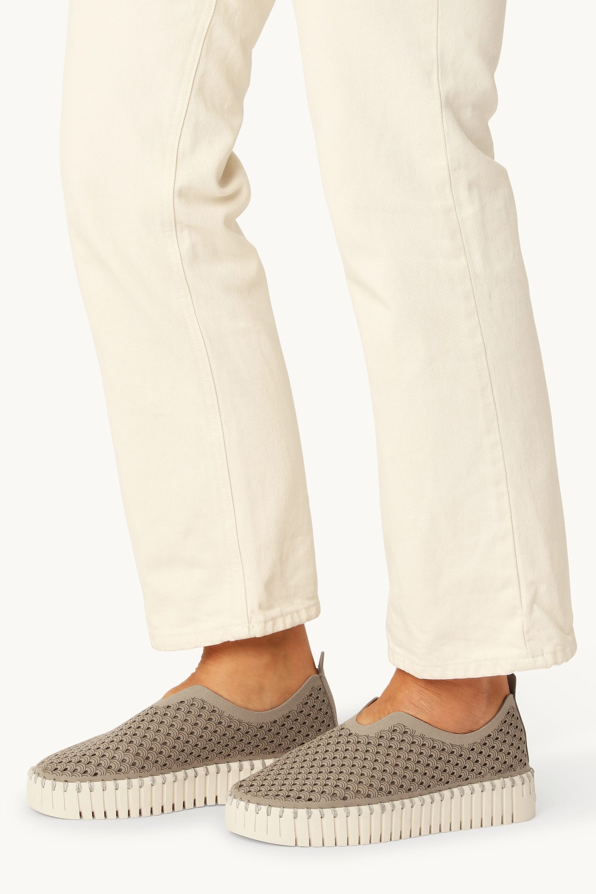 Platform Tulip Sko - Coriander Pearled Ivory