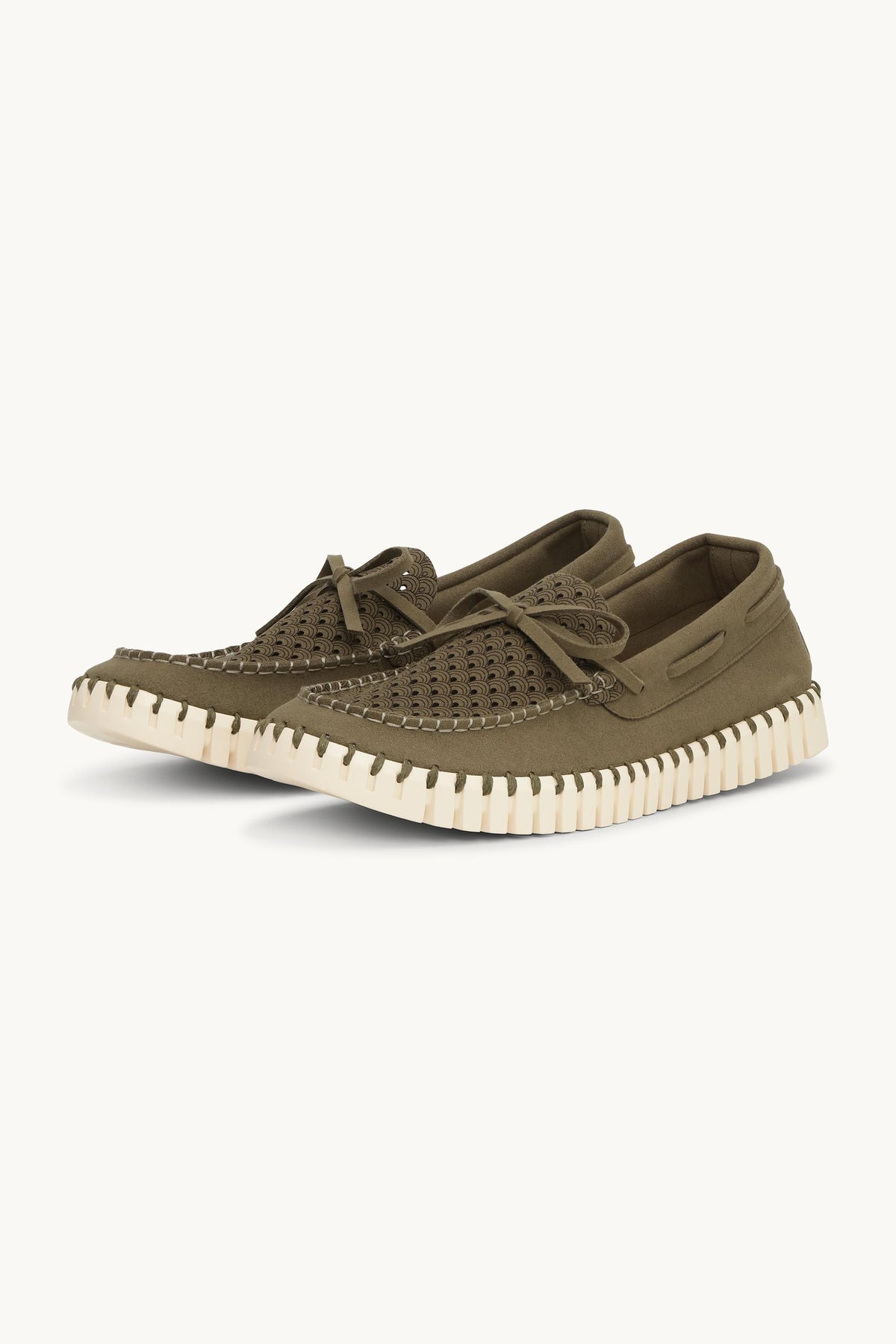 Tulip Sailor Shoe for Men - Deep Olive Pearled Ivory