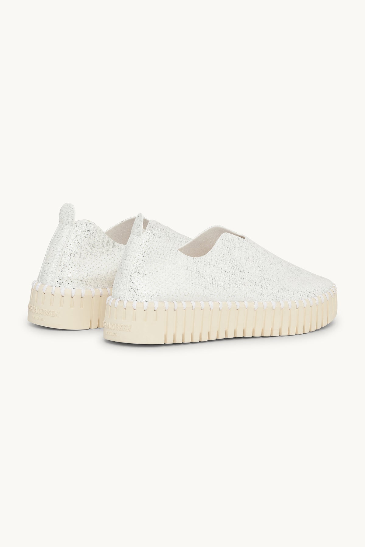 Platform Tulip Sko Glitter - White Pearled Ivory