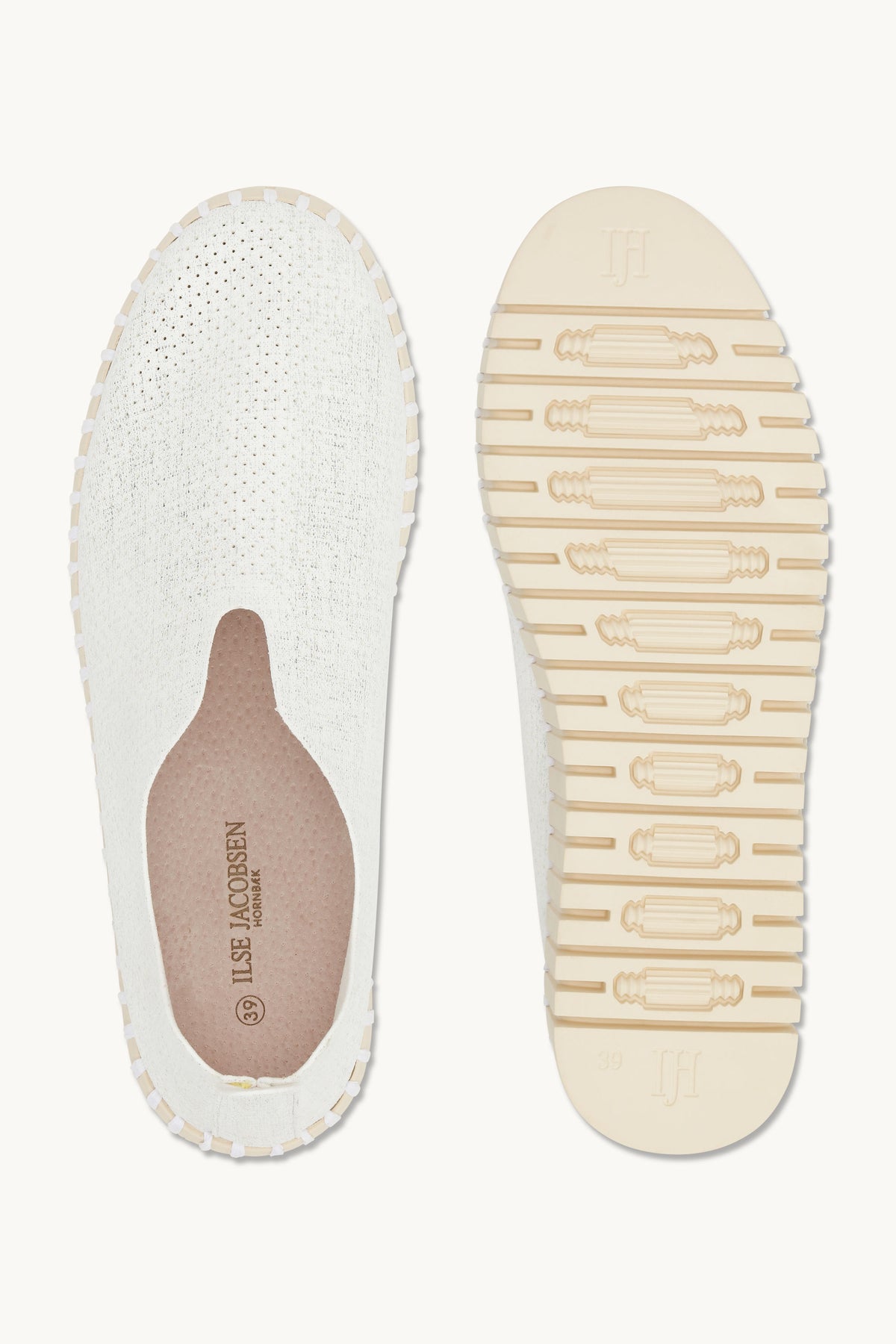 Platform Tulip Sko Glitter - White Pearled Ivory