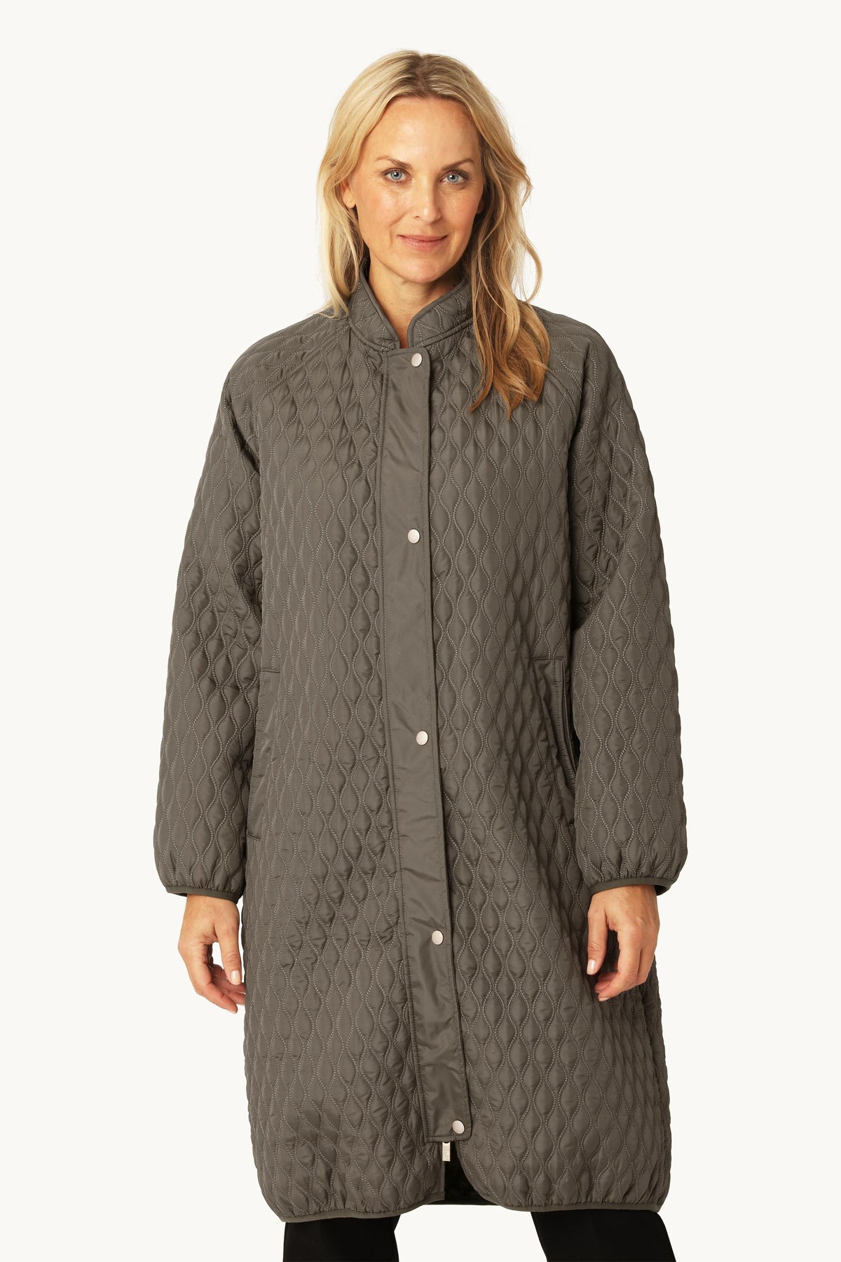 Long Quilt Coat - Tarmac