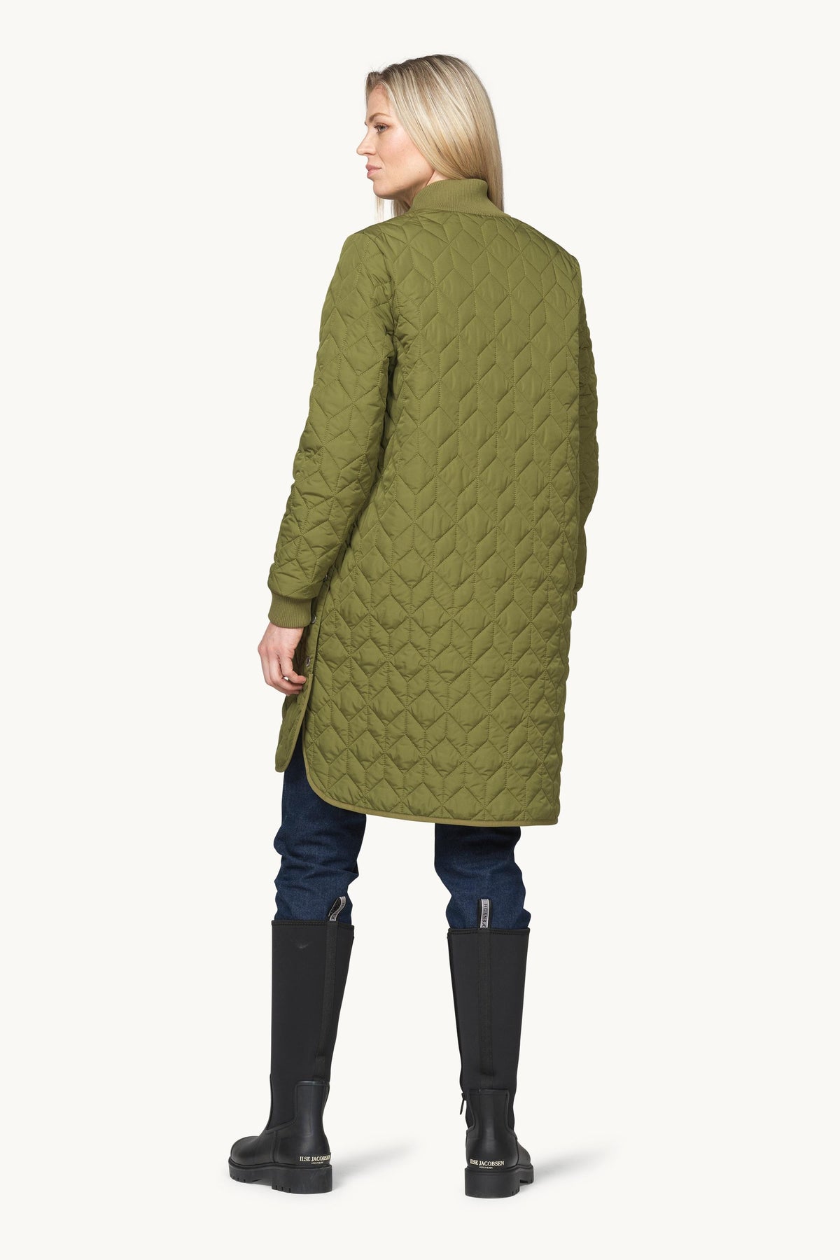 Lang Quiltet Jakke - Sphagnum