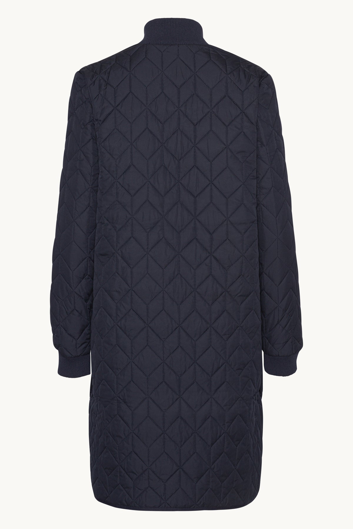 Lang Quiltet Jakke - Dark Indigo