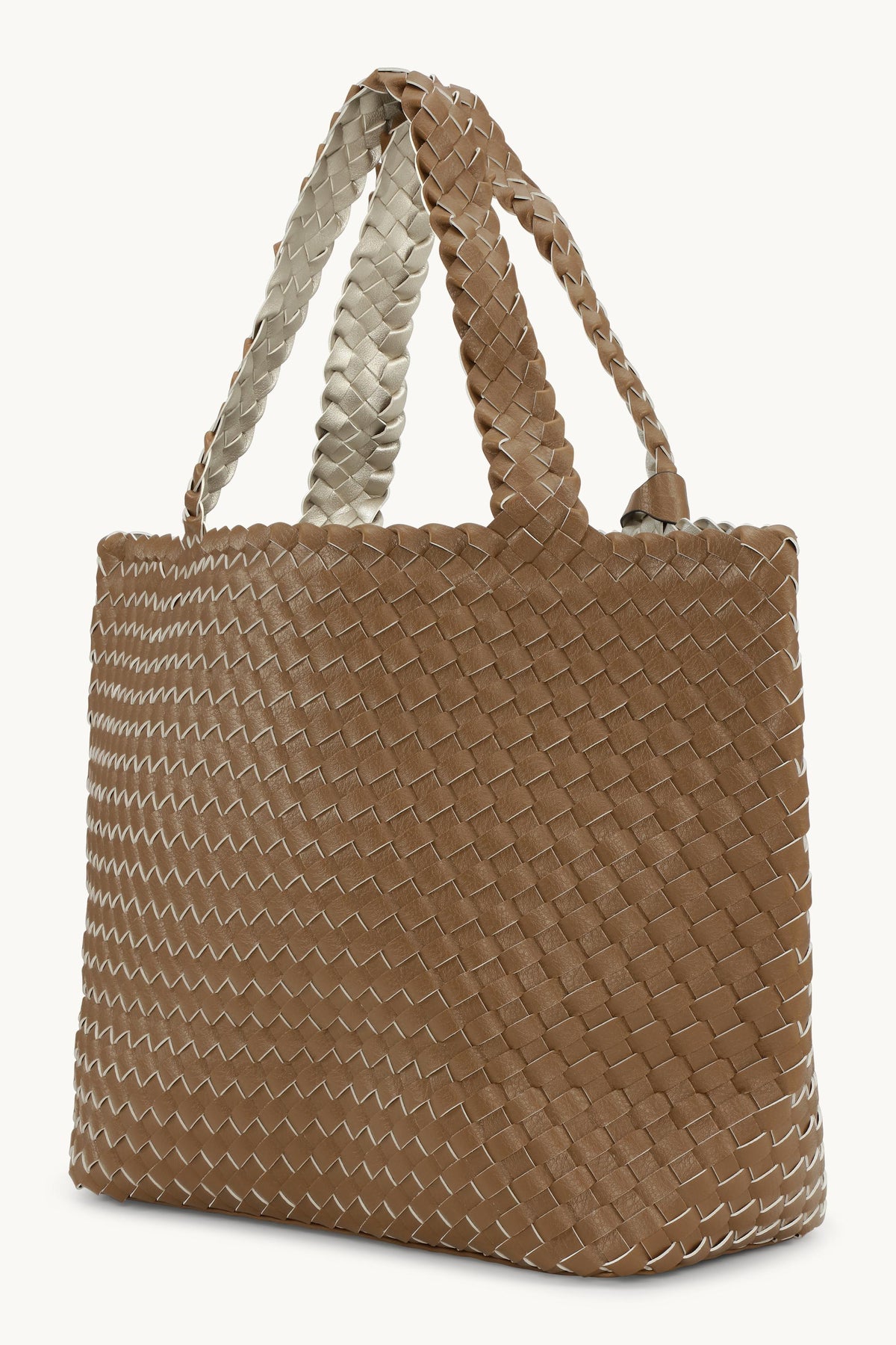 Flettet Tote Bag - Goldy Sand Dollar Metallic