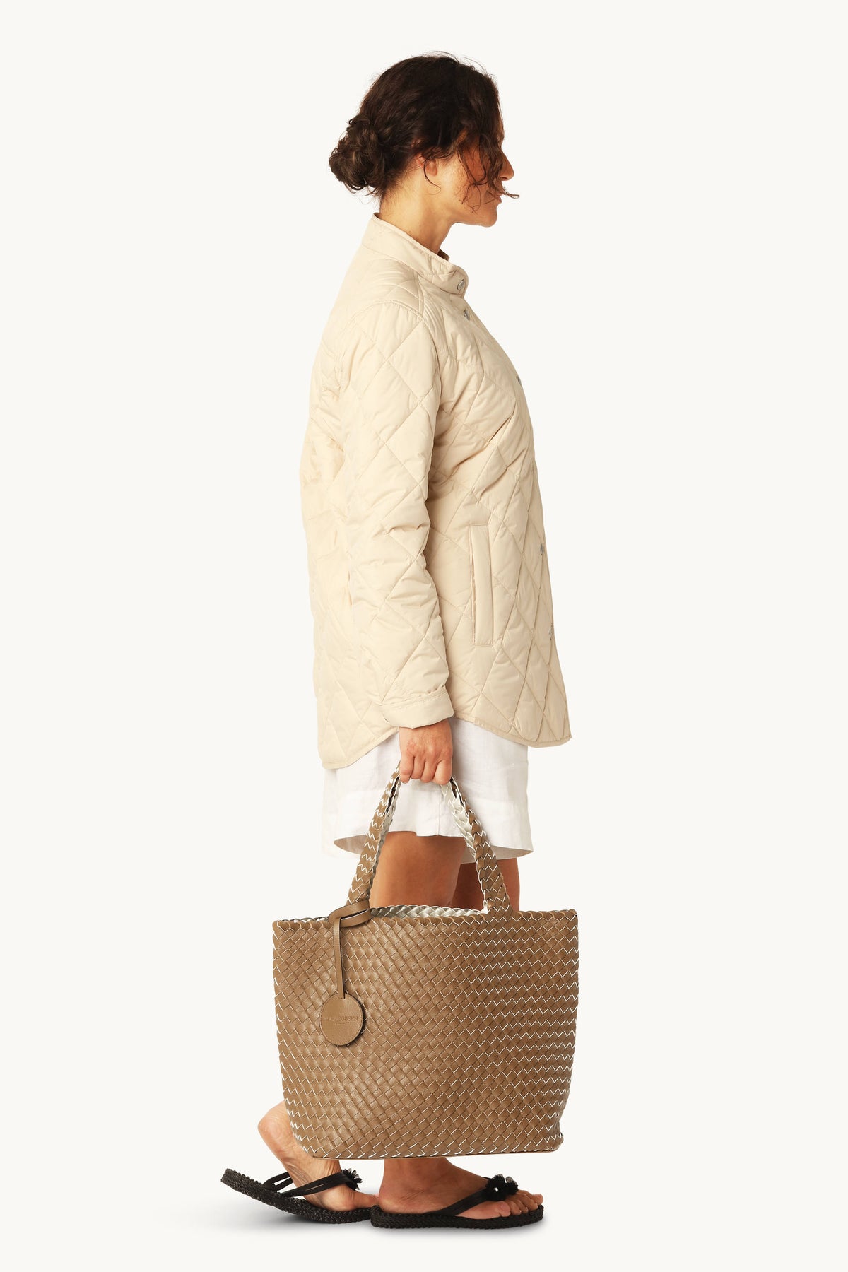 Flettet Tote Bag - Goldy Sand Dollar Metallic