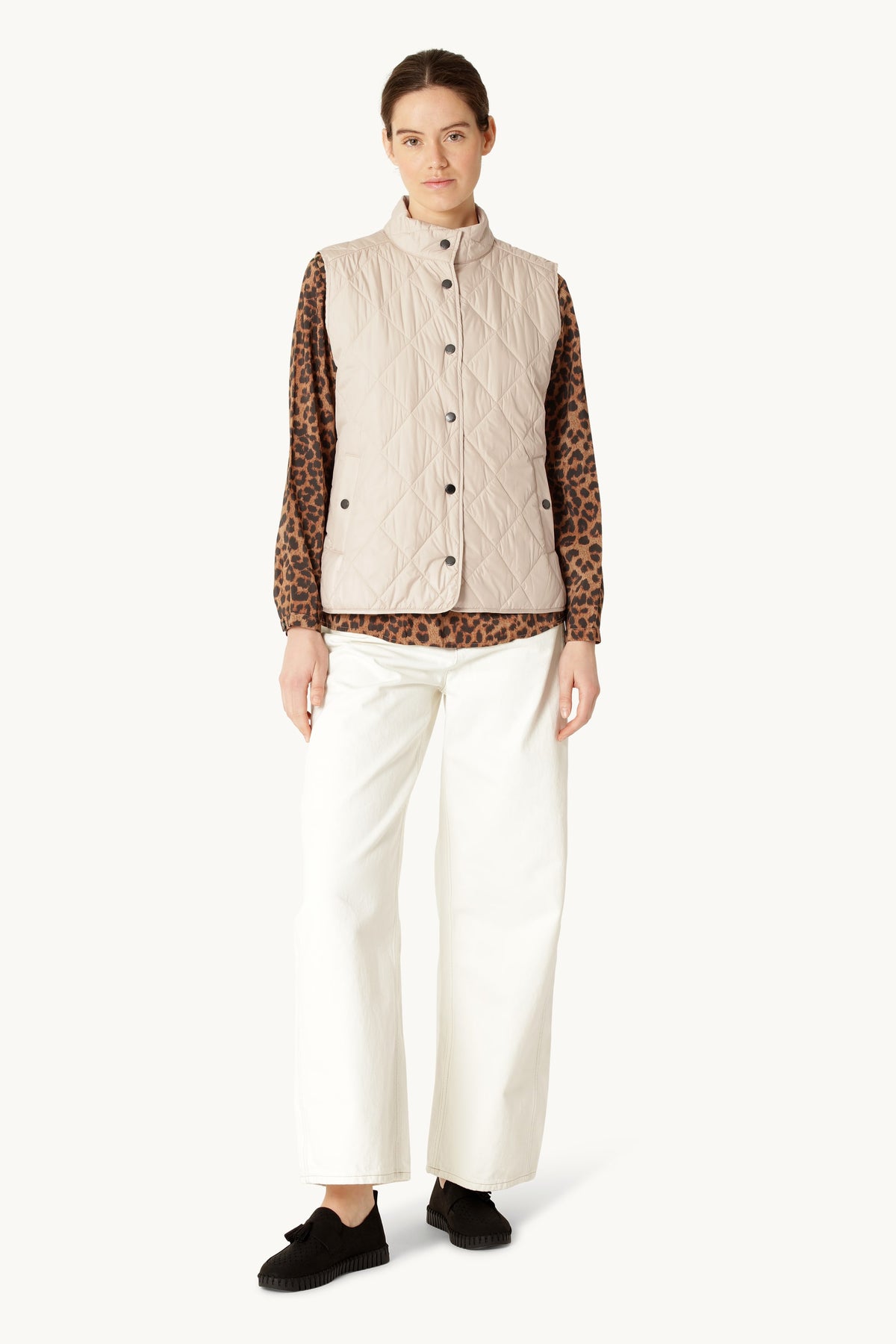 Kort Quiltet Vest - Light Camel