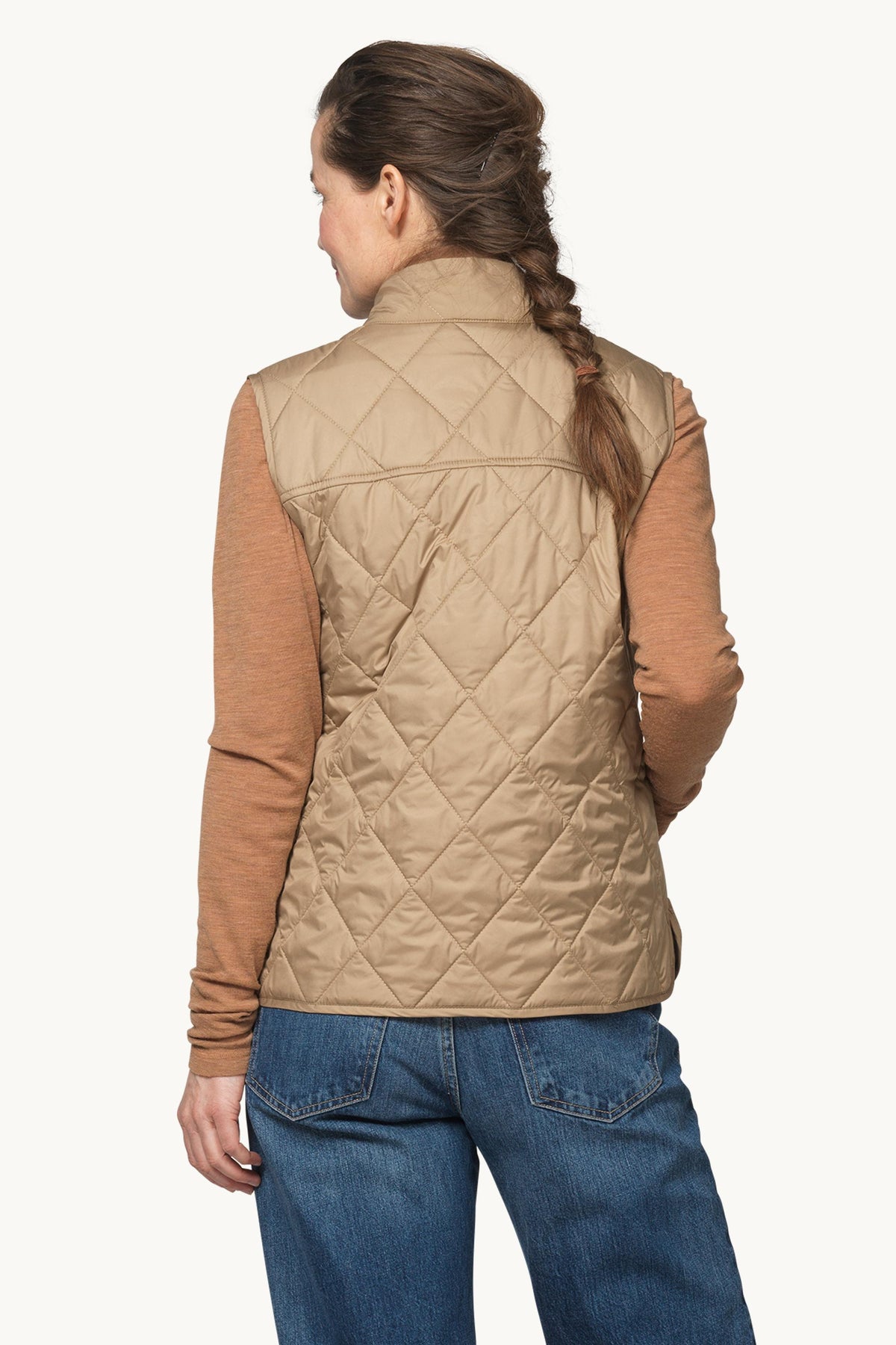 Kort Quiltet Vest - Sepia Tint
