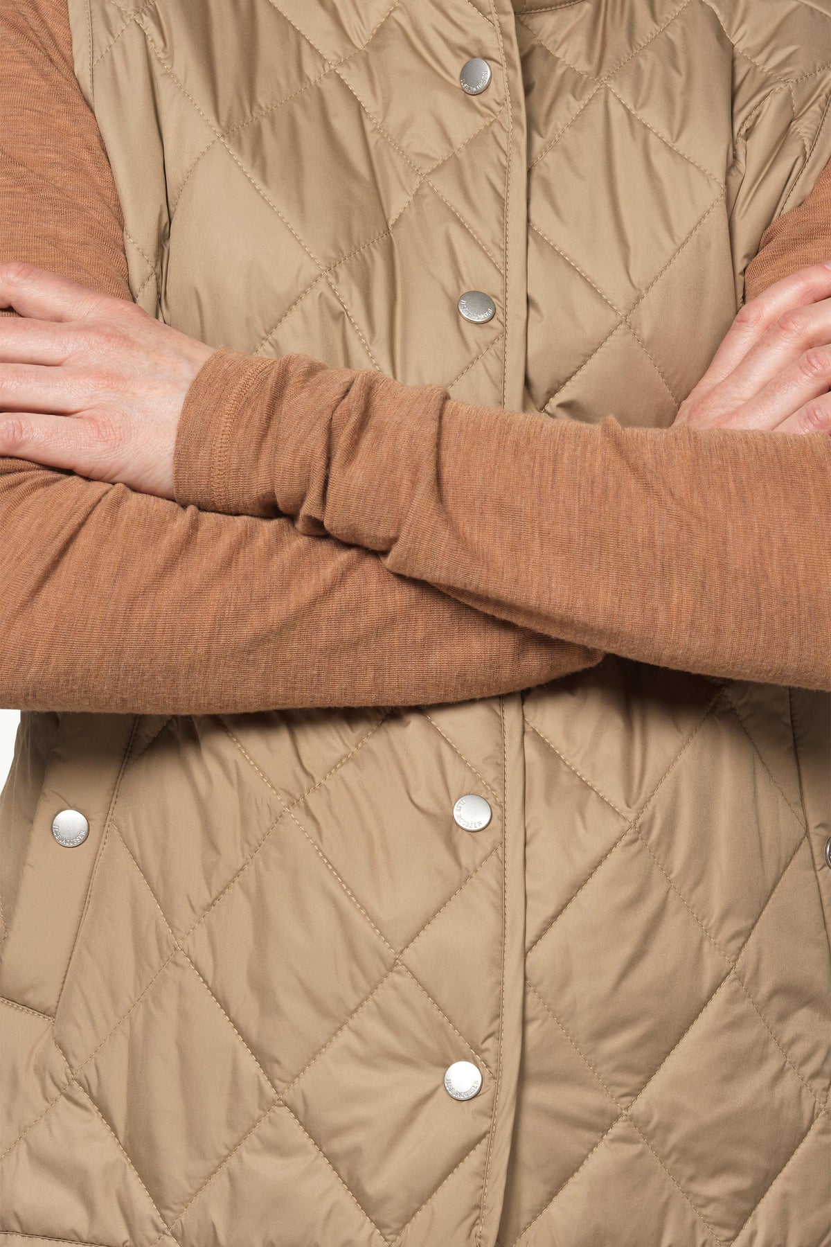 Kort Quiltet Vest - Sepia Tint