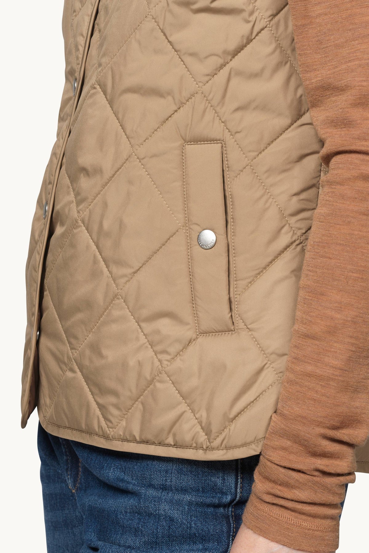 Kort Quiltet Vest - Sepia Tint