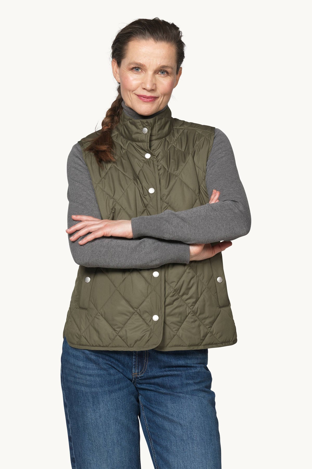 Kort Quiltet Vest - Army