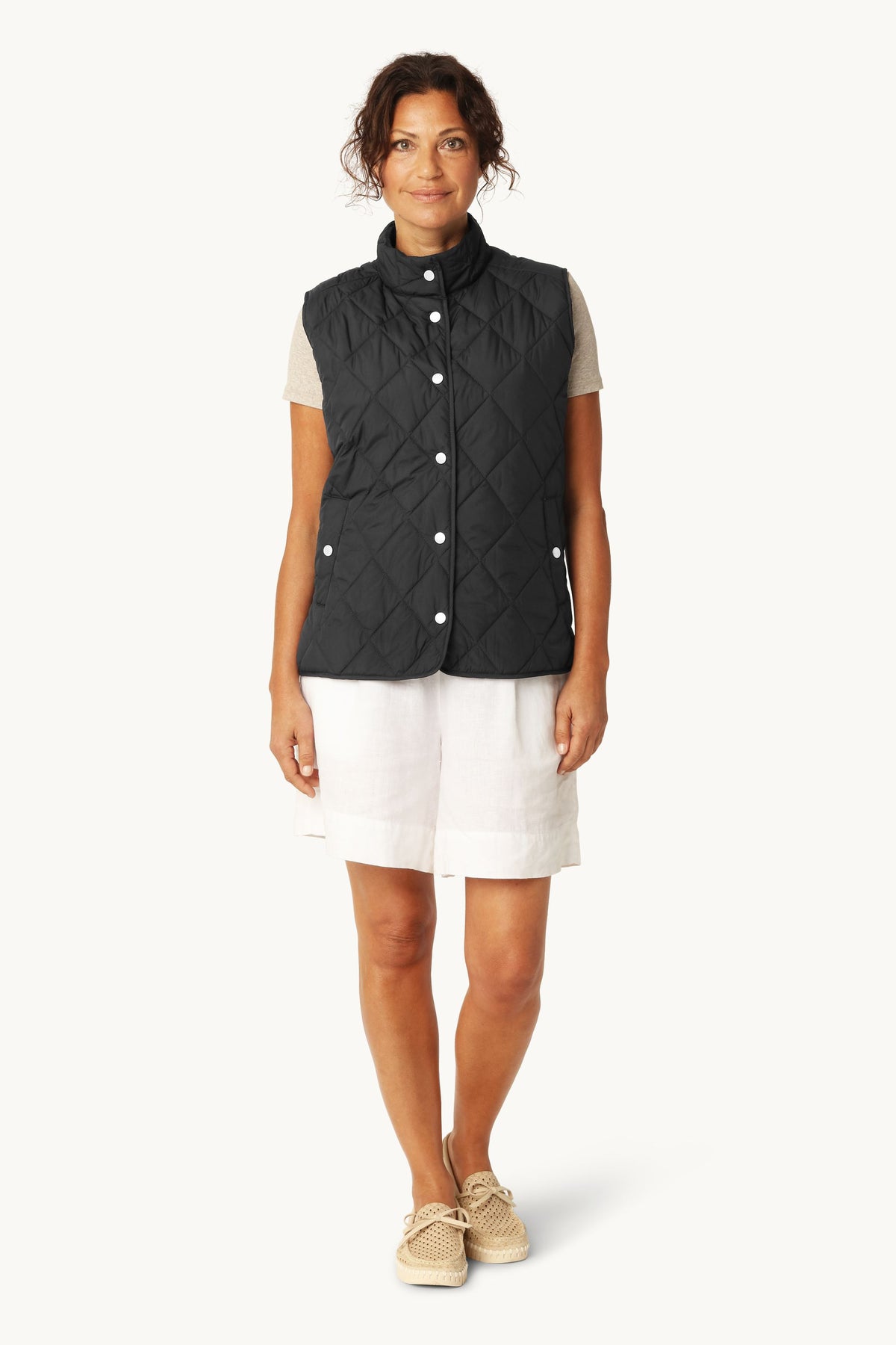 Kort Quiltet Vest - Dark Indigo