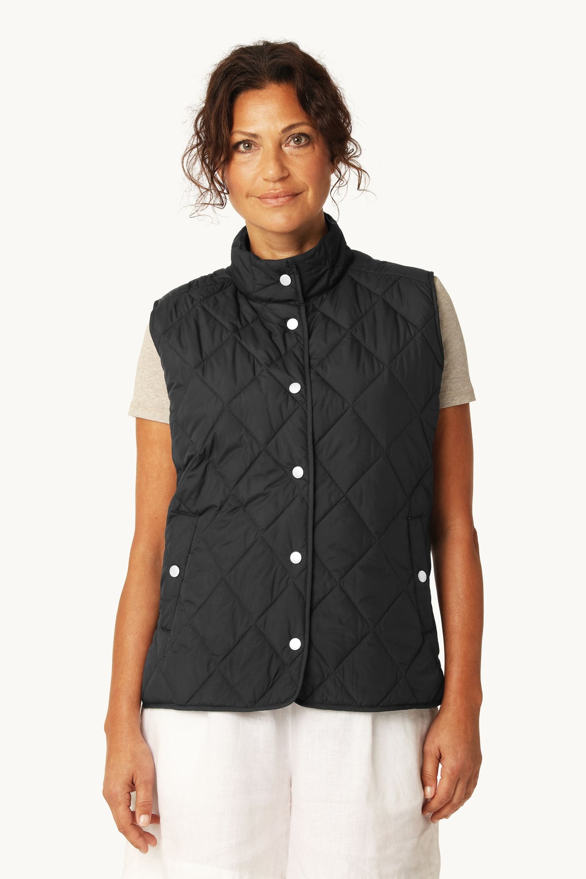 Kort Quiltet Vest - Dark Indigo